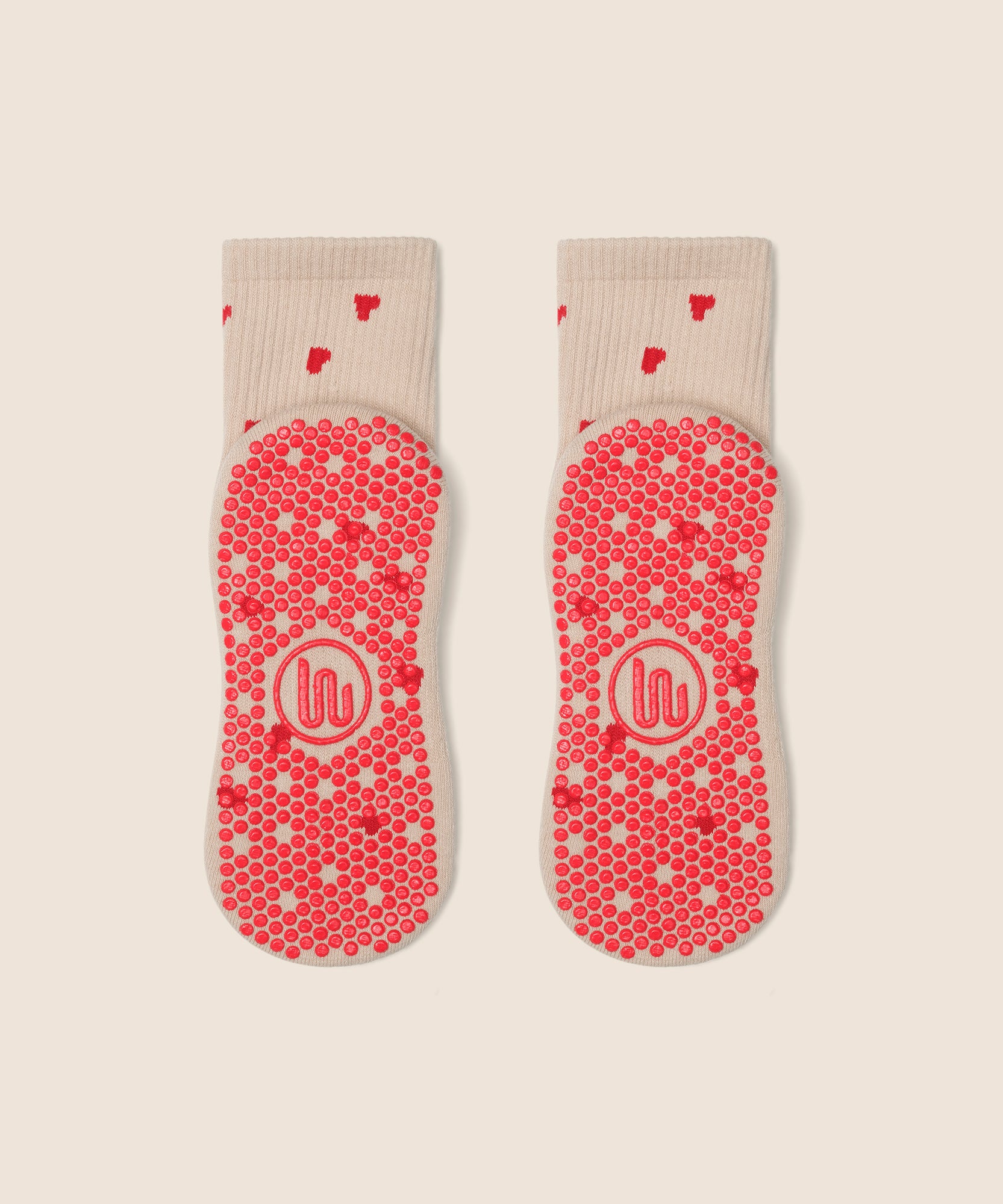 Crew Non Slip Grip Socks - Love Me