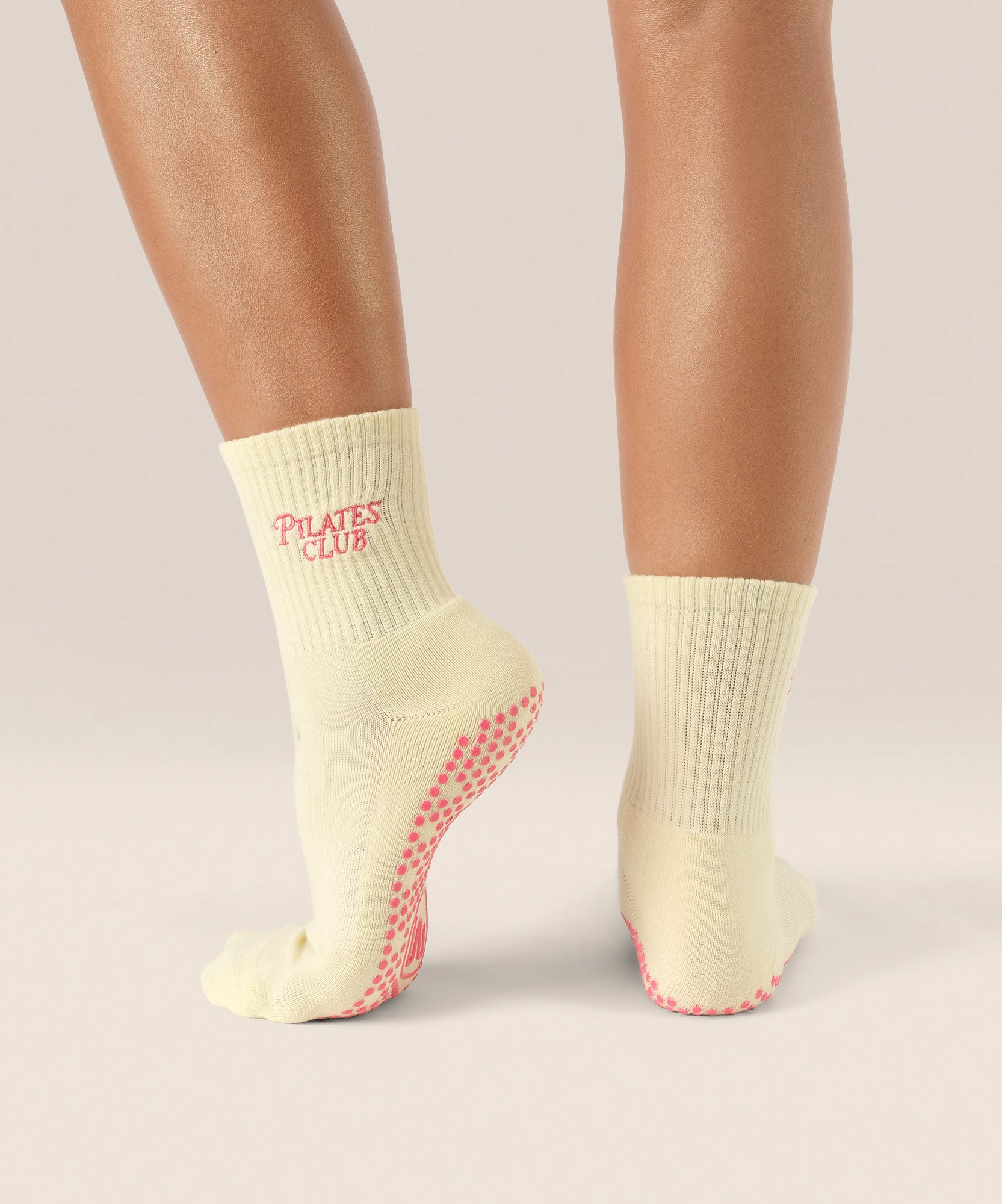 Crew Non Slip Grip Socks - Pilates Club Yellow