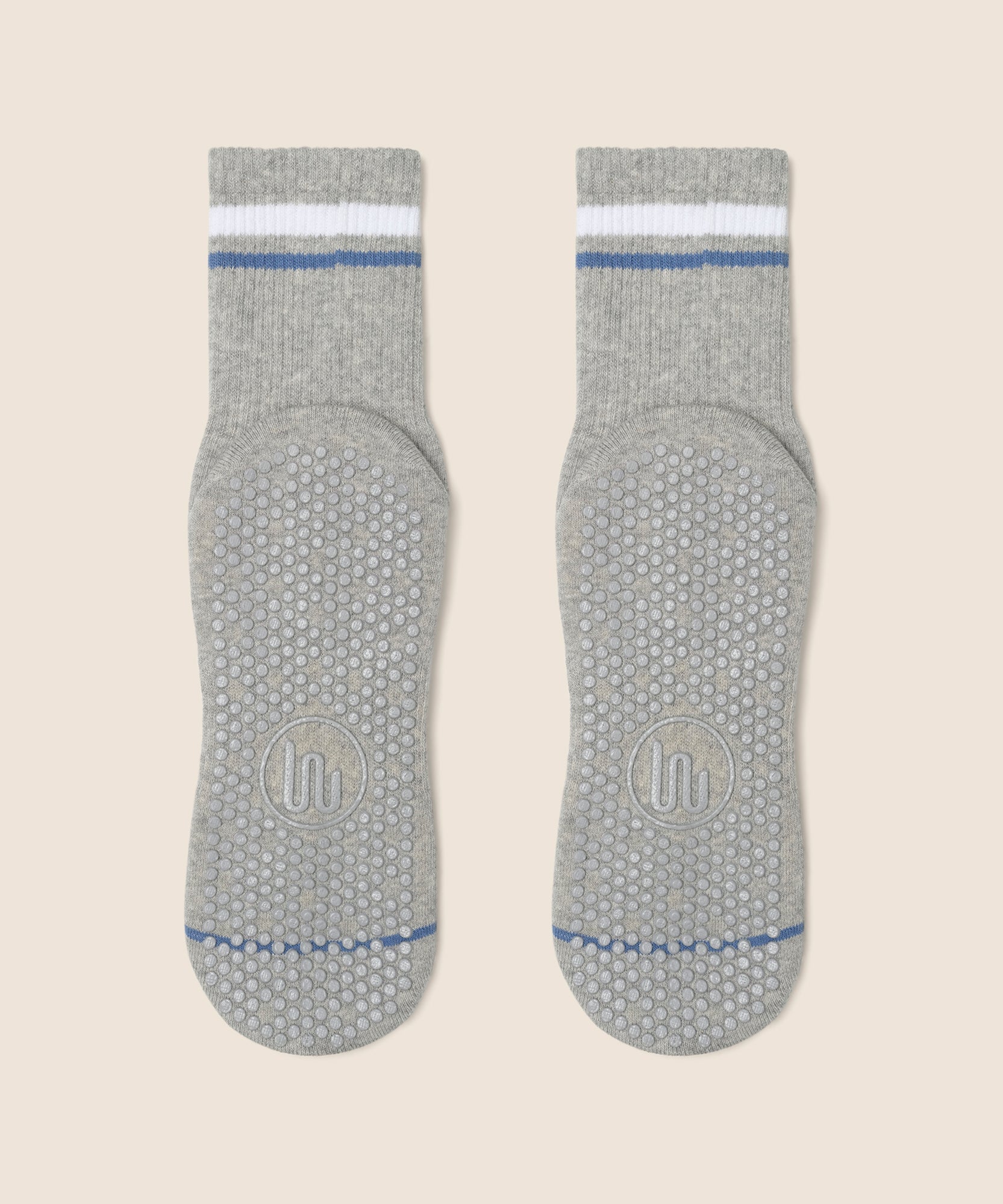 Crew Non Slip Grip Socks - Varsity Stripe Marle