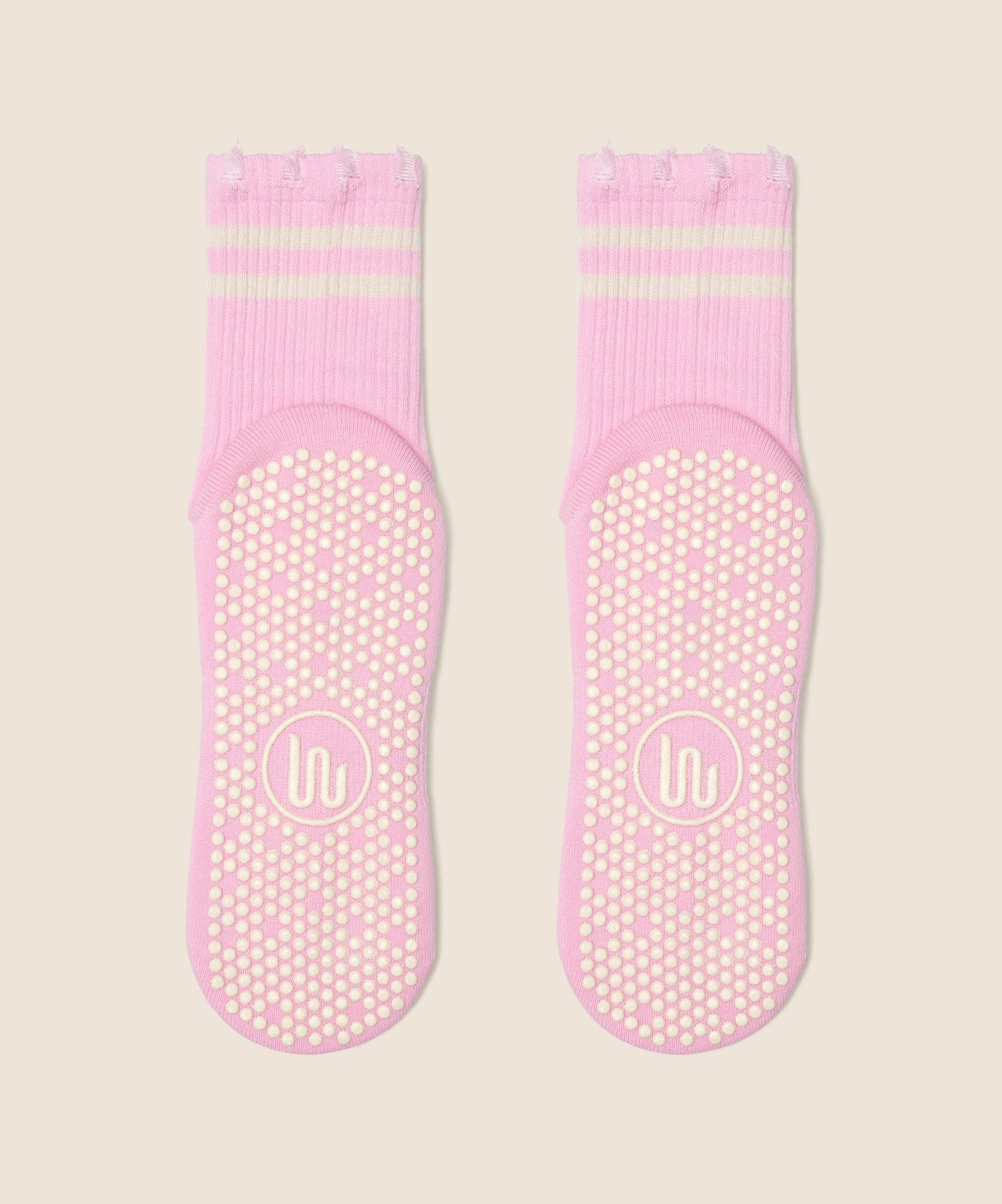 Crew Non Slip Grip Socks - Edgy Cool Pink
