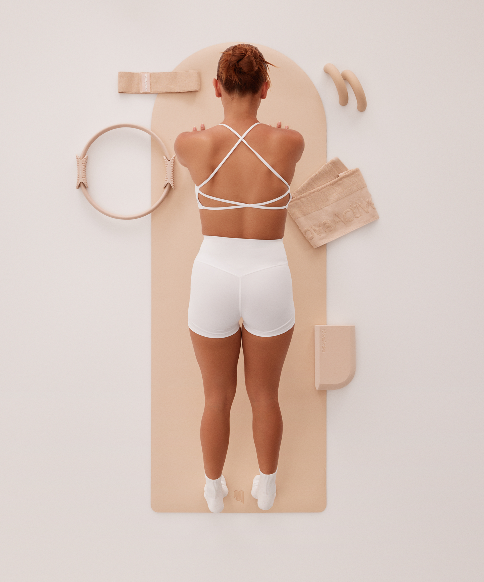 Vegan Leather Curved Studio Mat - Almond