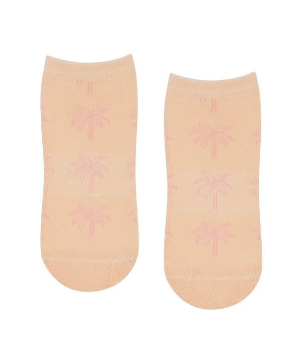 Classic Low Rise Grip Socks with stylish South Beach Palms design