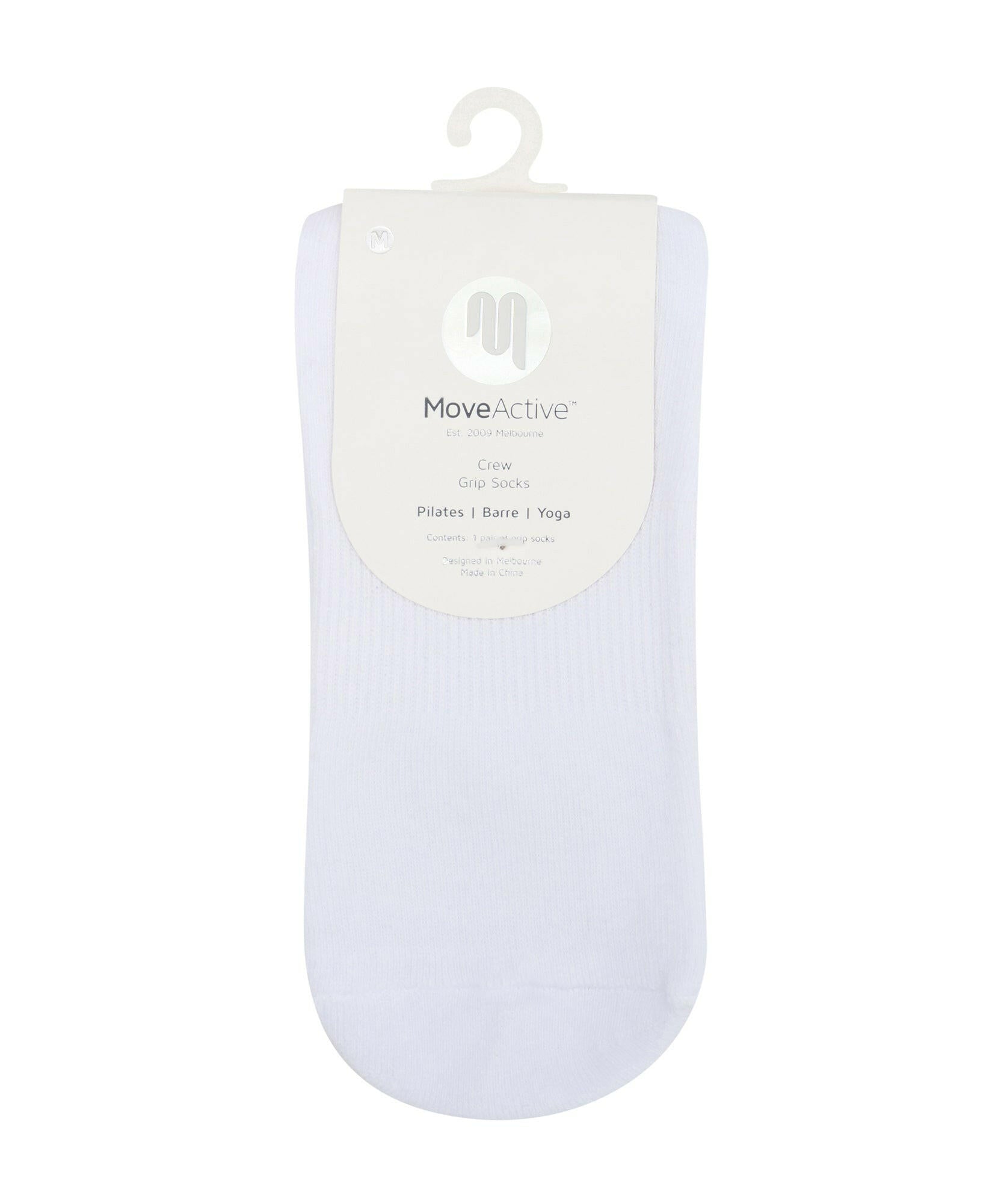 Men's Crew Non Slip Grip Socks - Ivory Earth.