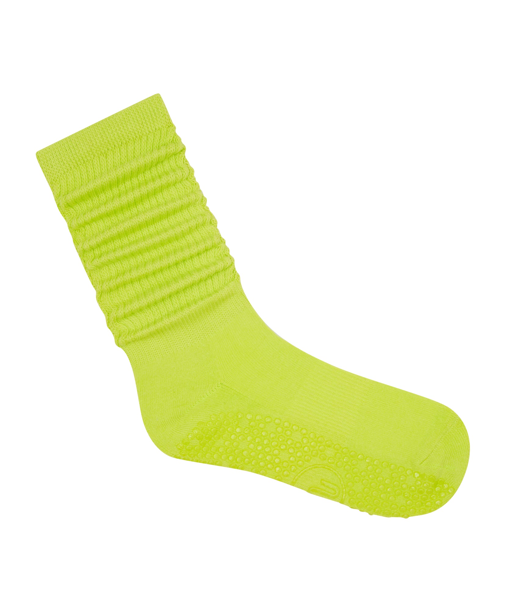 Scrunch Non Slip Grip Socks - Lime High