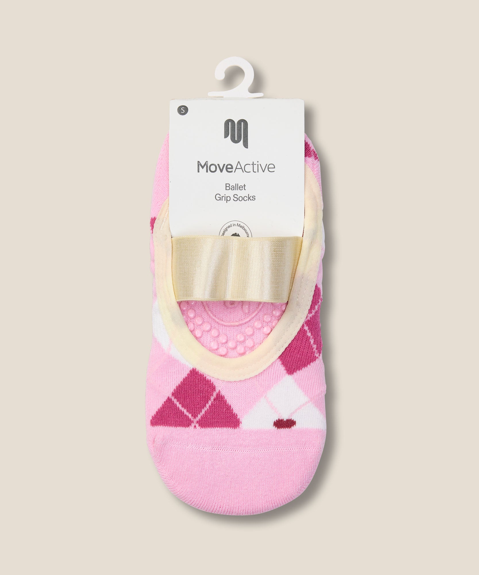Ballet Grip Socks - Pink Argyle
