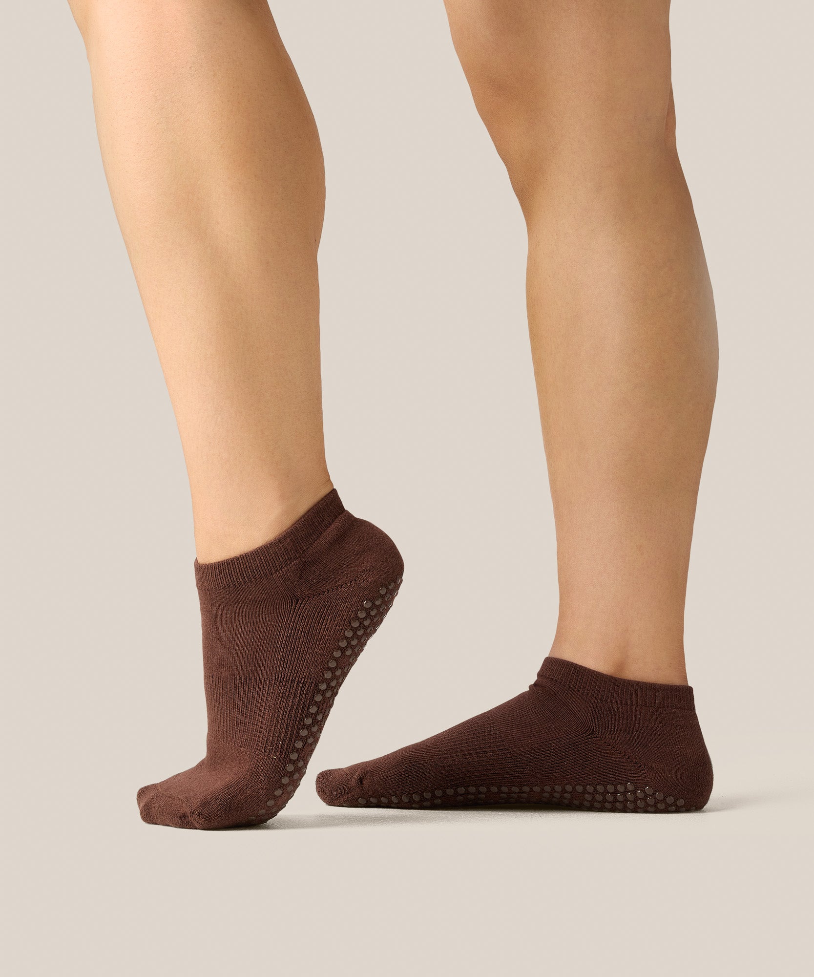 Low Rise Grip Socks - Espresso