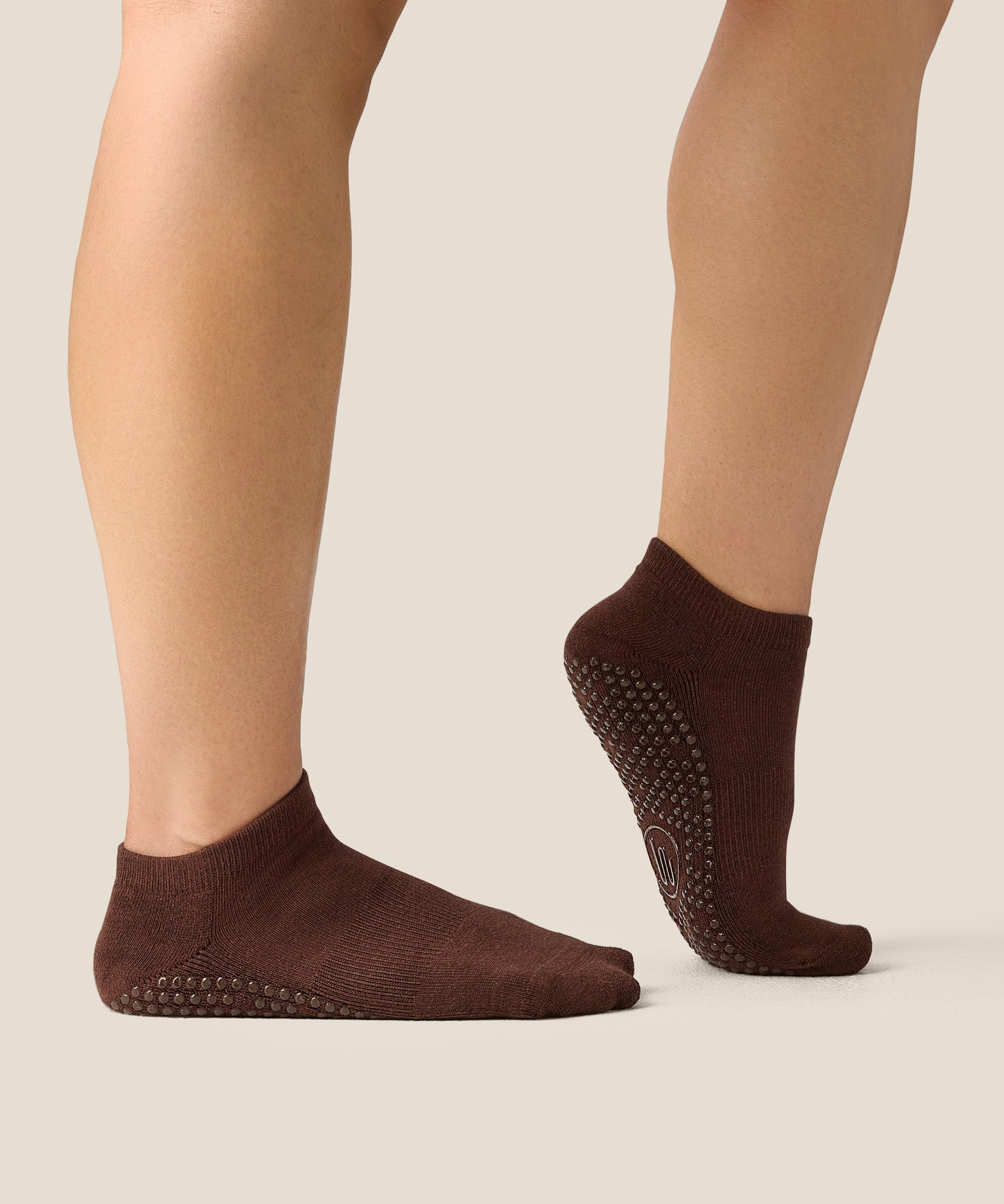 Low Rise Grip Socks - Espresso