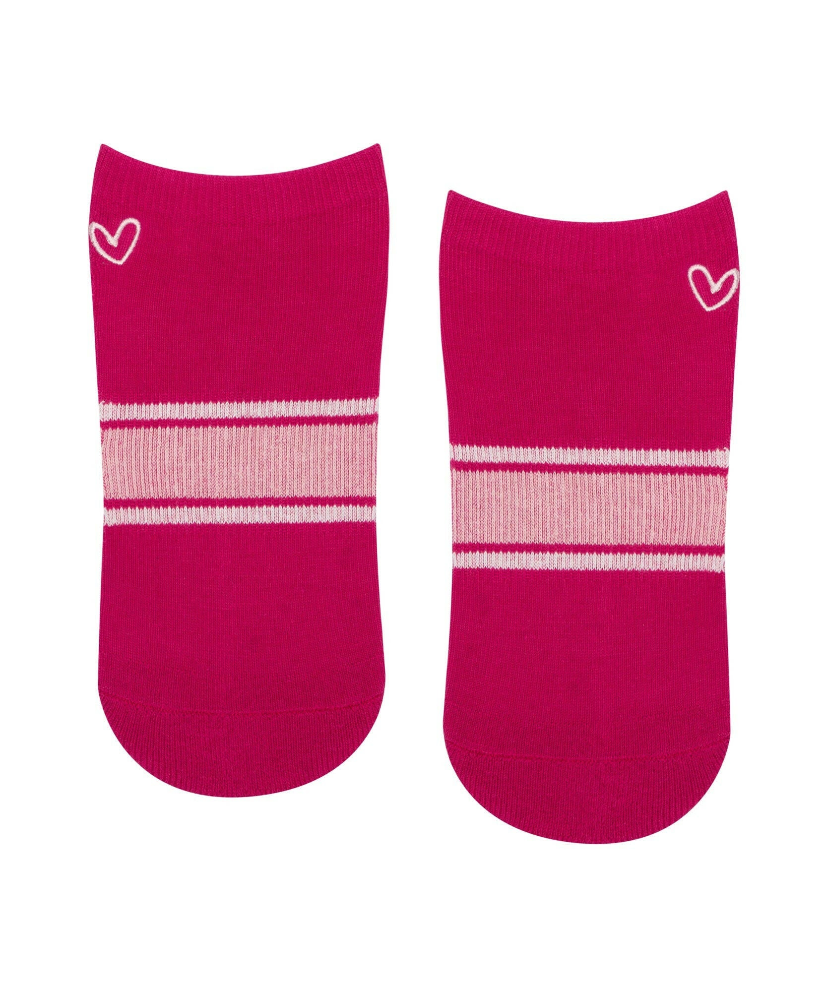 Classic Low Rise Grip Socks - Dahlia Stripes