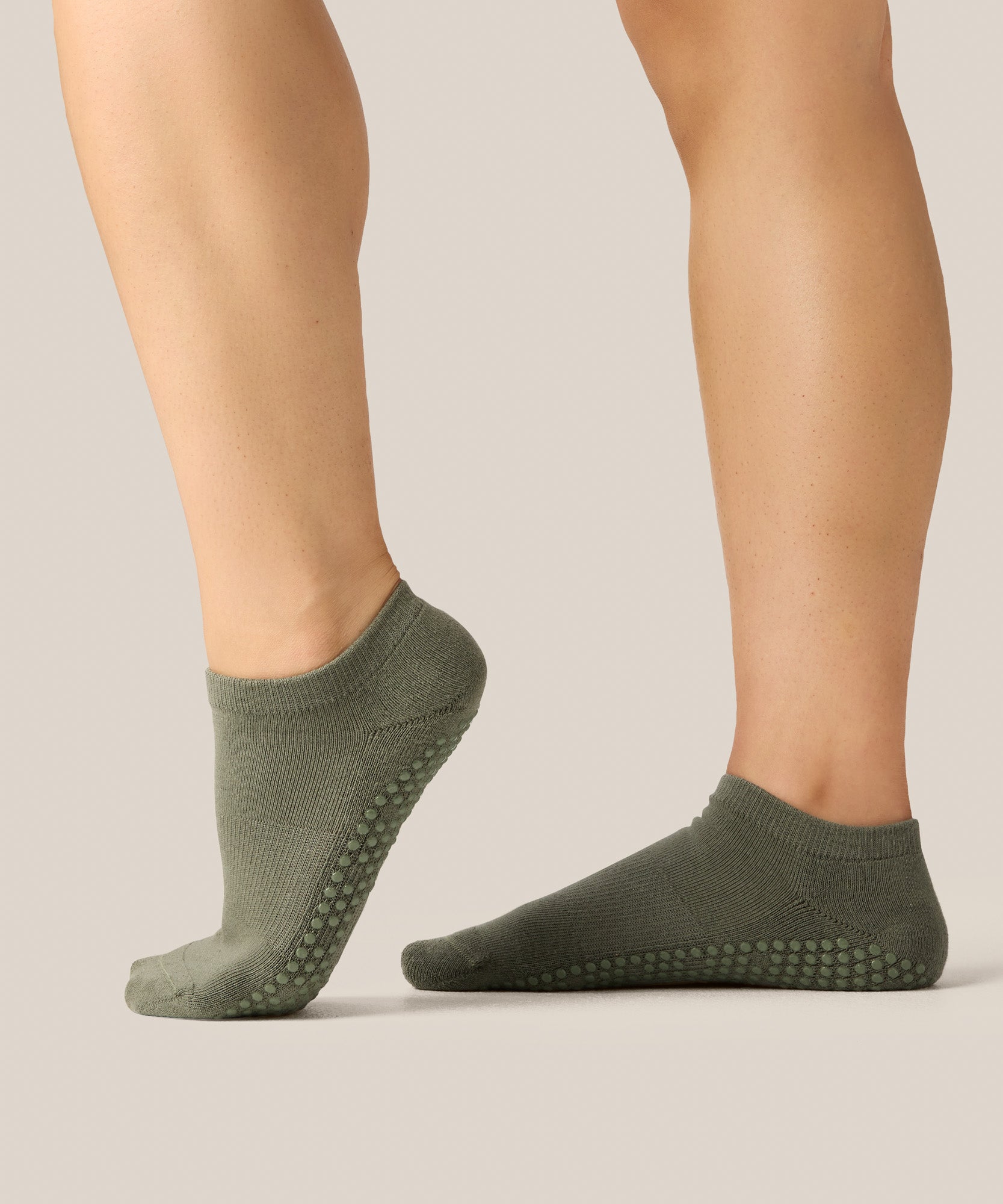 Low Rise Grip Socks - Khaki