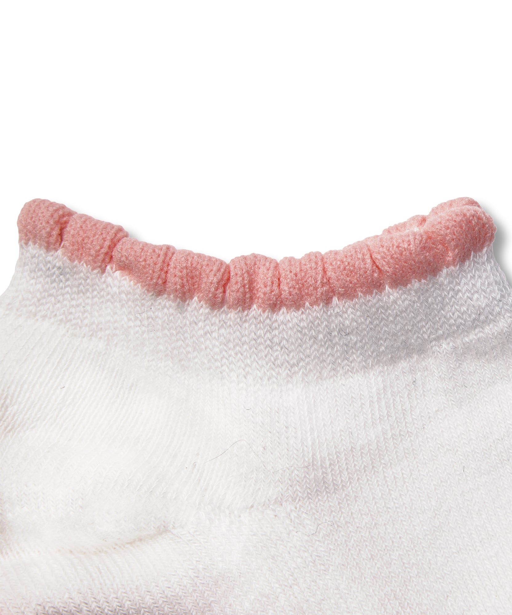 Classic Low Rise Grip Socks - Ivory Pink Frill