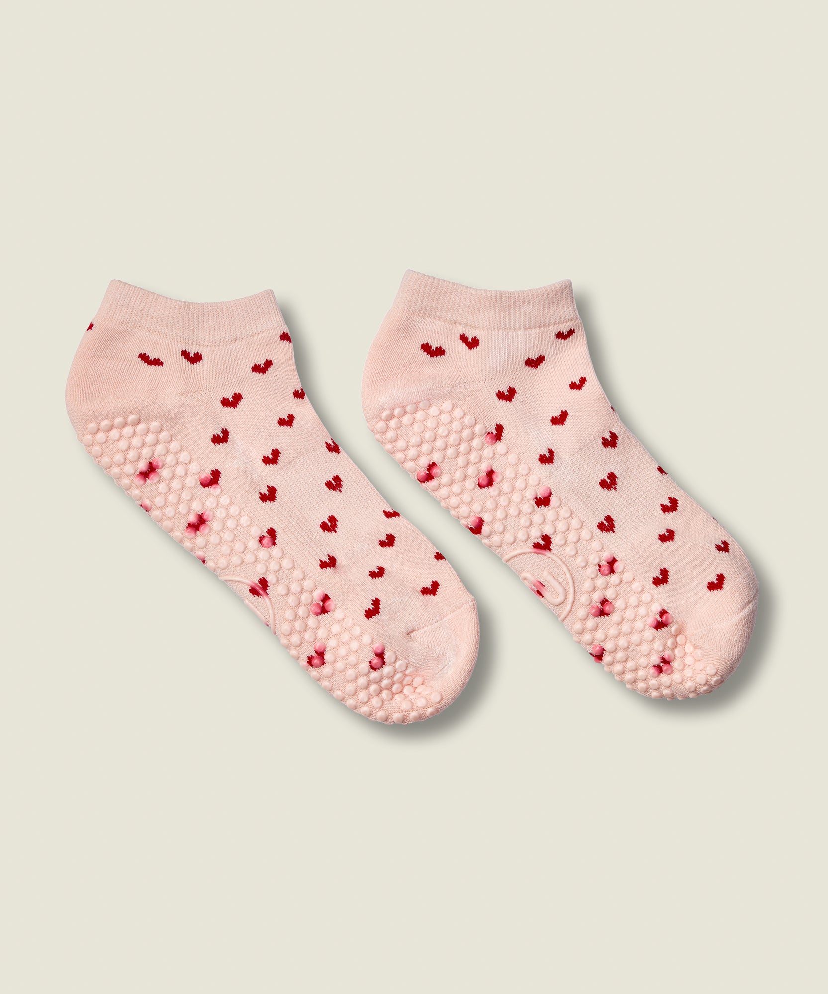 Classic Low Rise Grip Socks - Pink Heart
