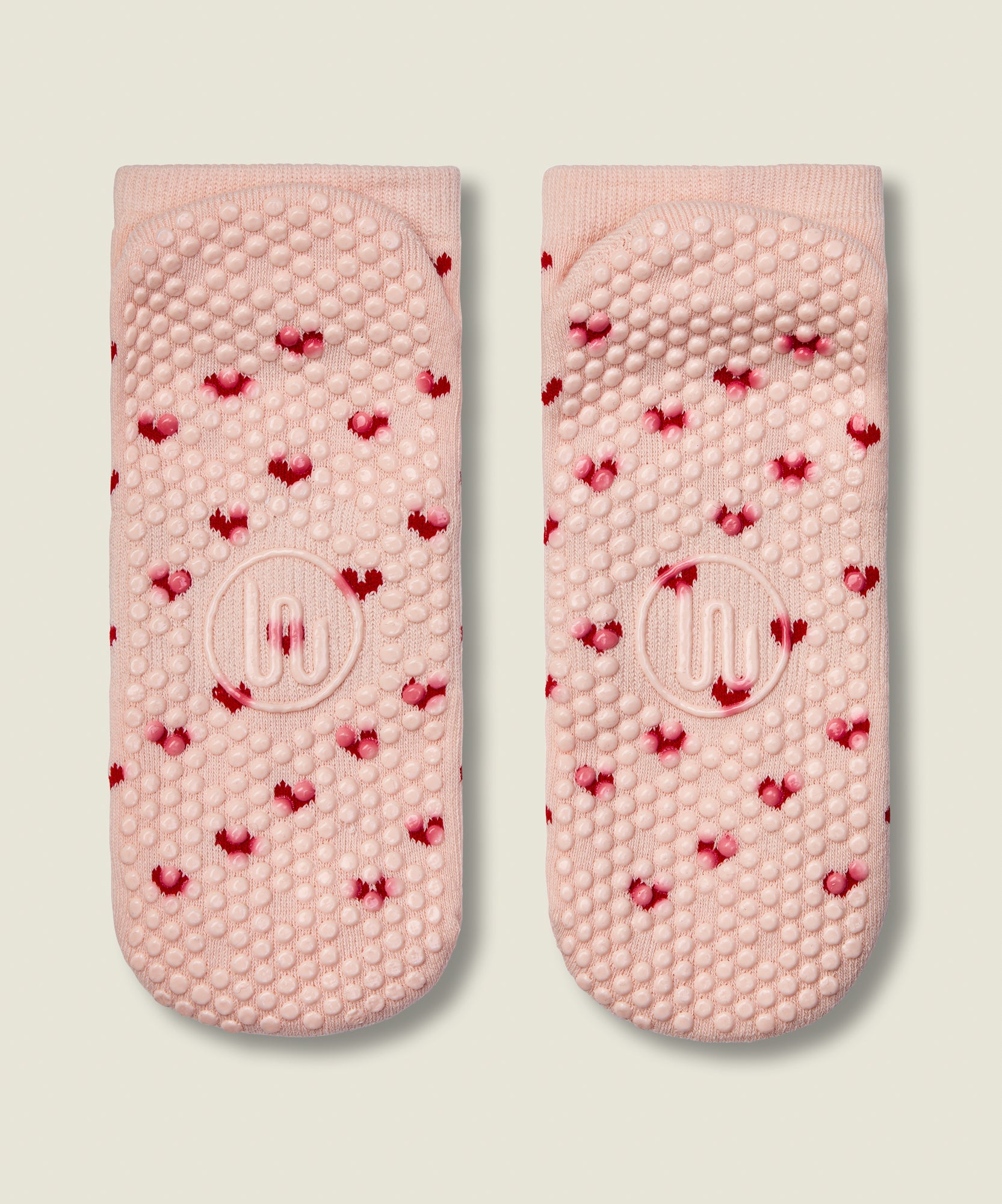 Classic Low Rise Grip Socks - Pink Heart