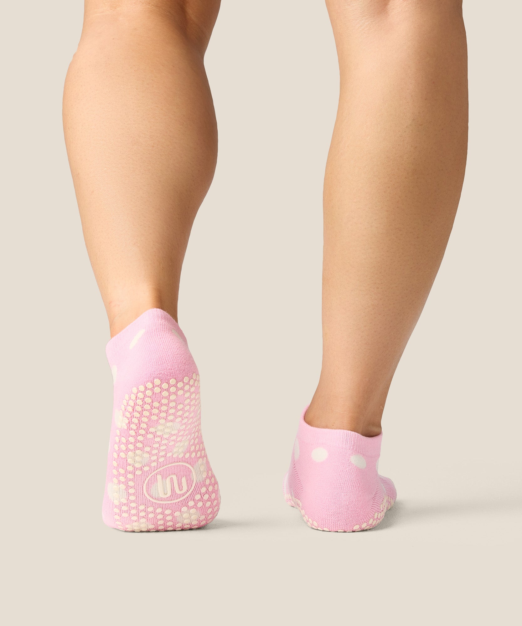 Low Rise Grip Socks - Polka Dot Pink