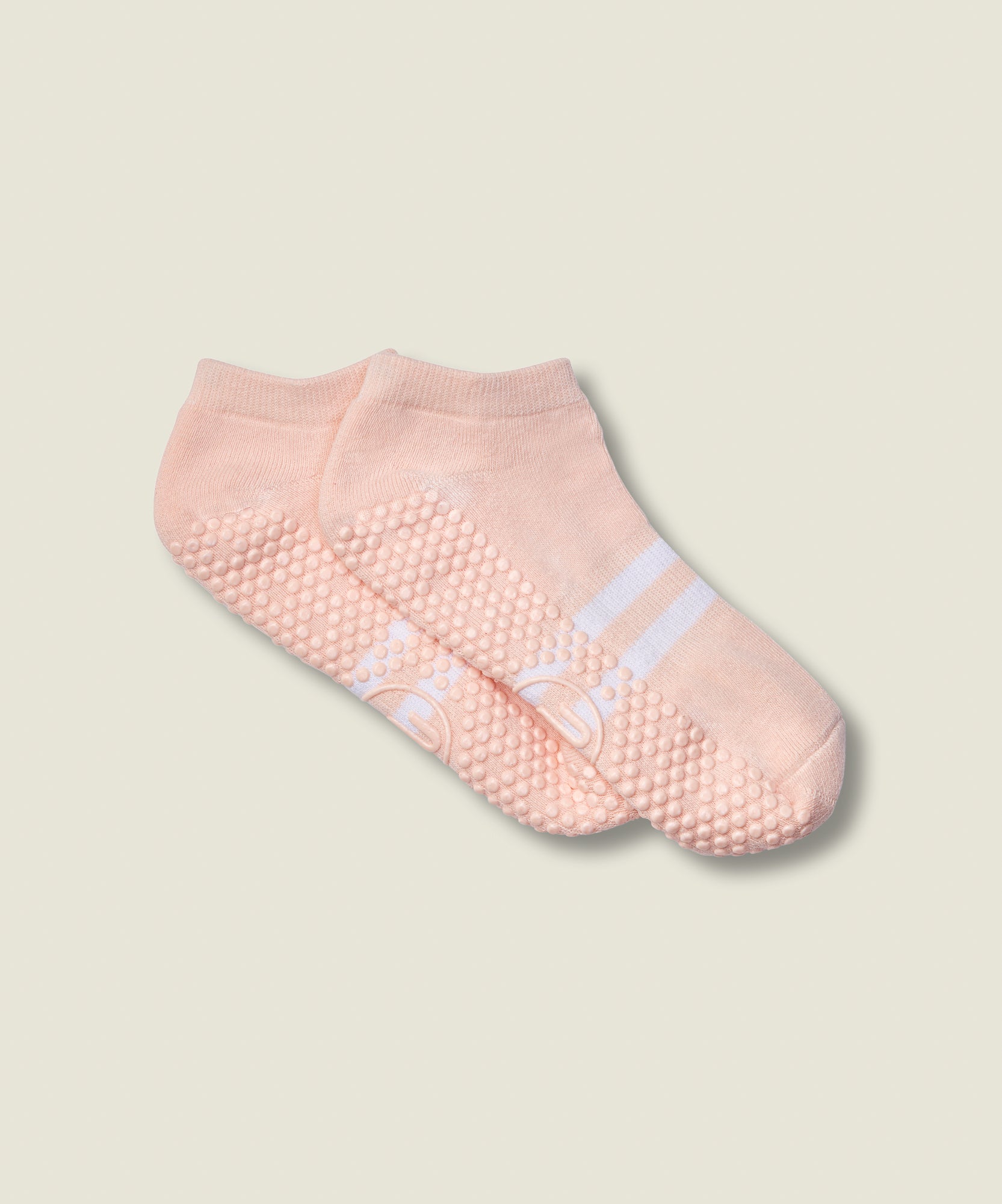 Classic Low Rise Grip Socks - Pink Stripe