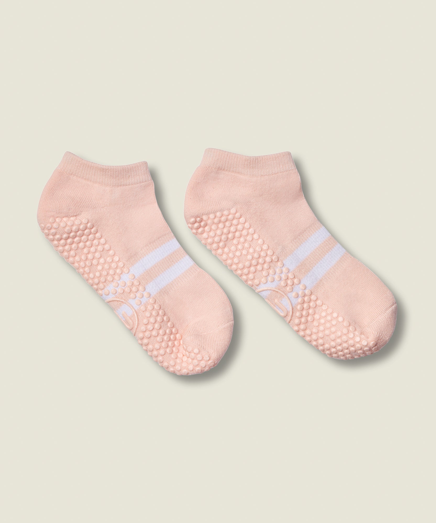 Classic Low Rise Grip Socks - Pink Stripe