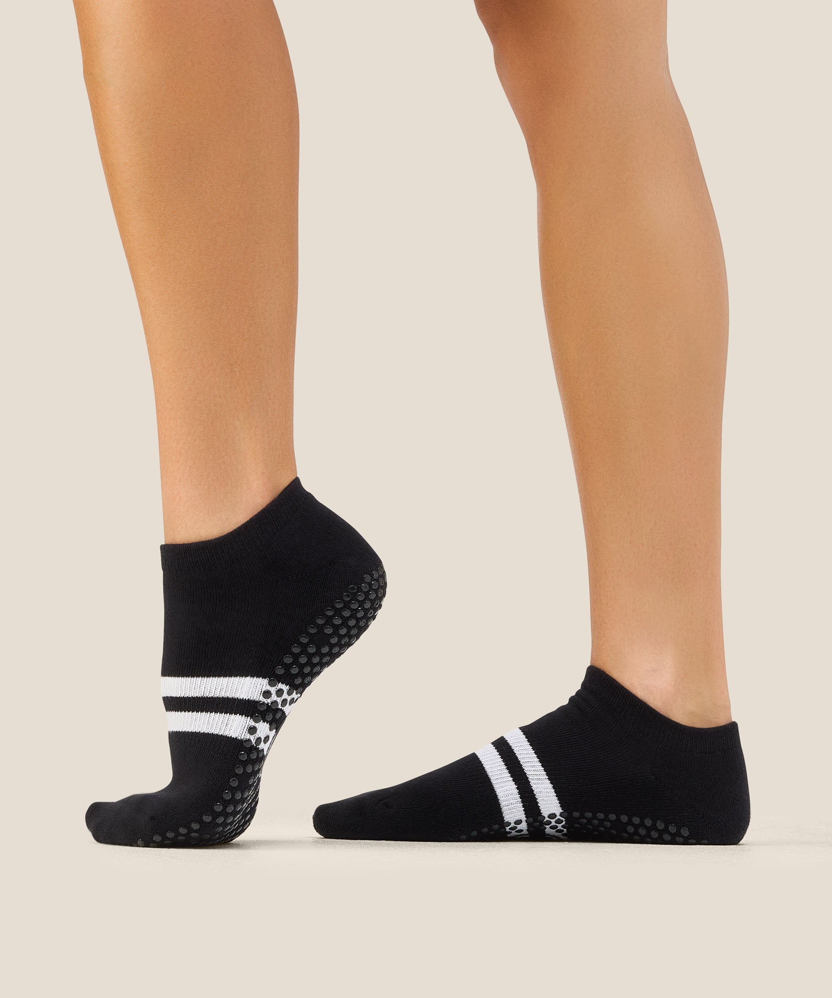 Low Rise Grip Socks - Sporty Stripe Black