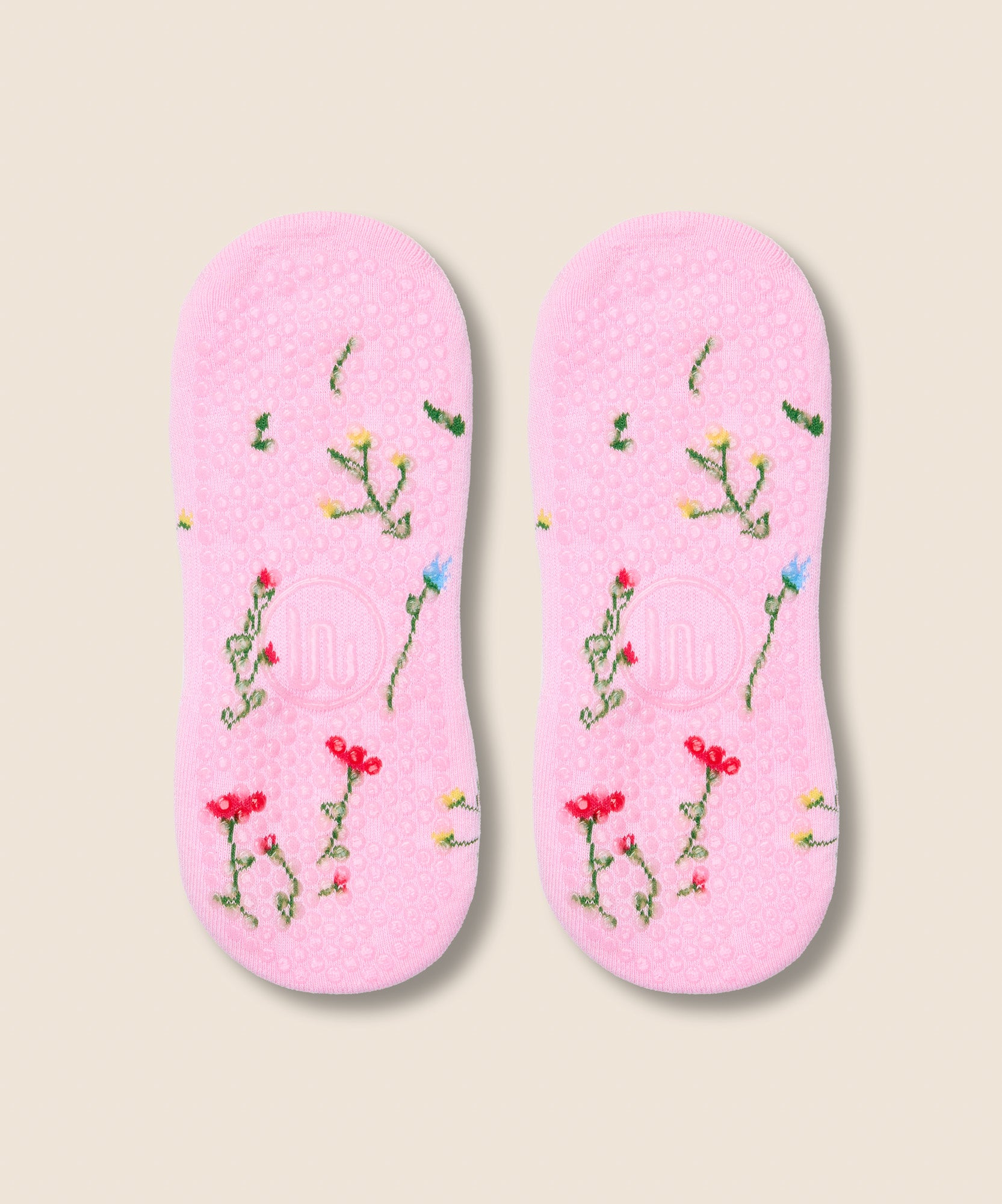 Low Rise Grip Socks - Wildflower Pink