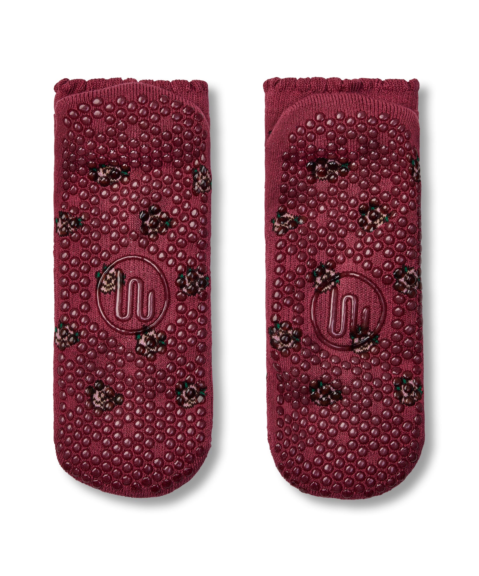 Classic Low Rise Grip Socks - Wild Rose Berry
