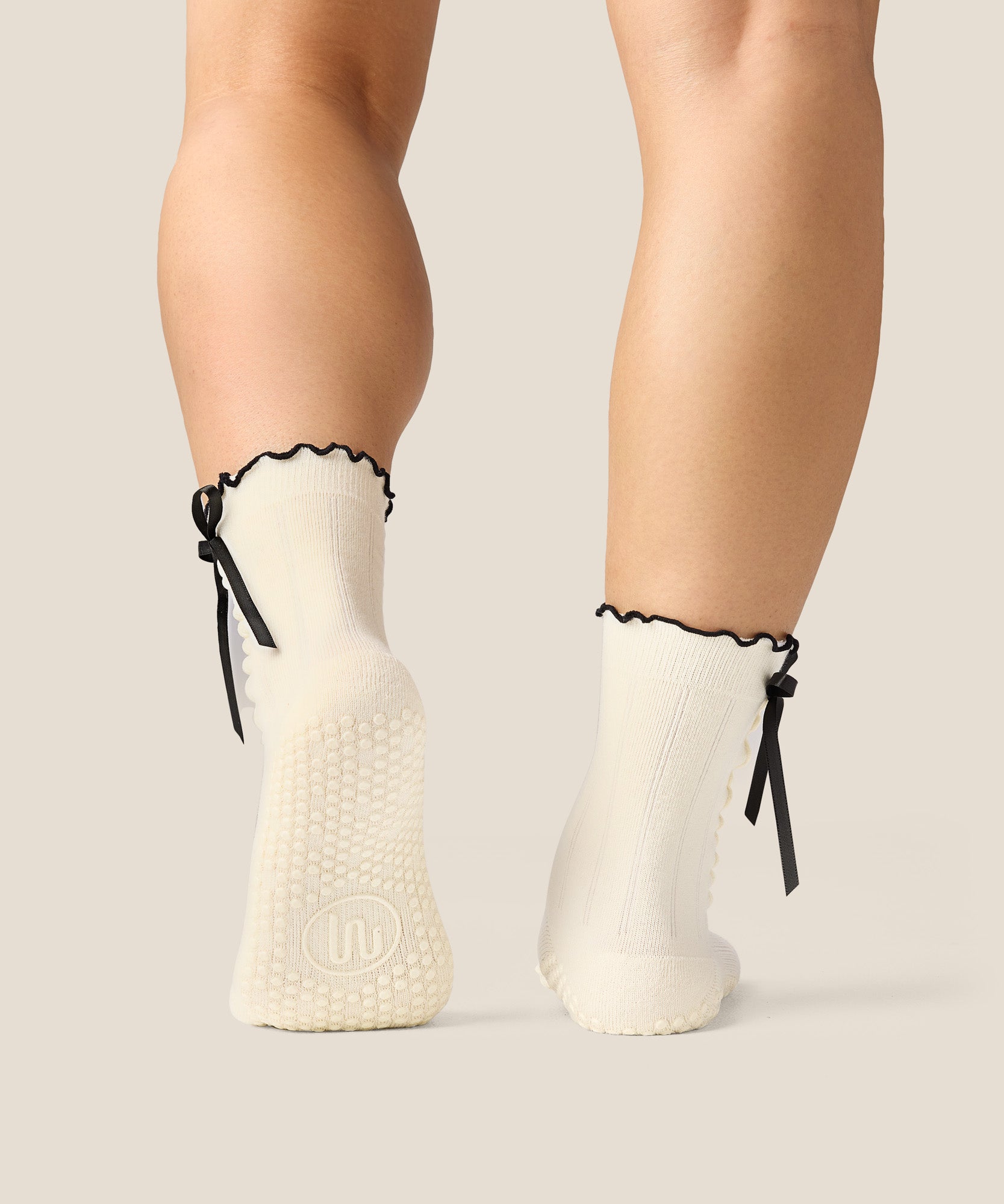Crew Grip Socks - Sweet Bow Ivory