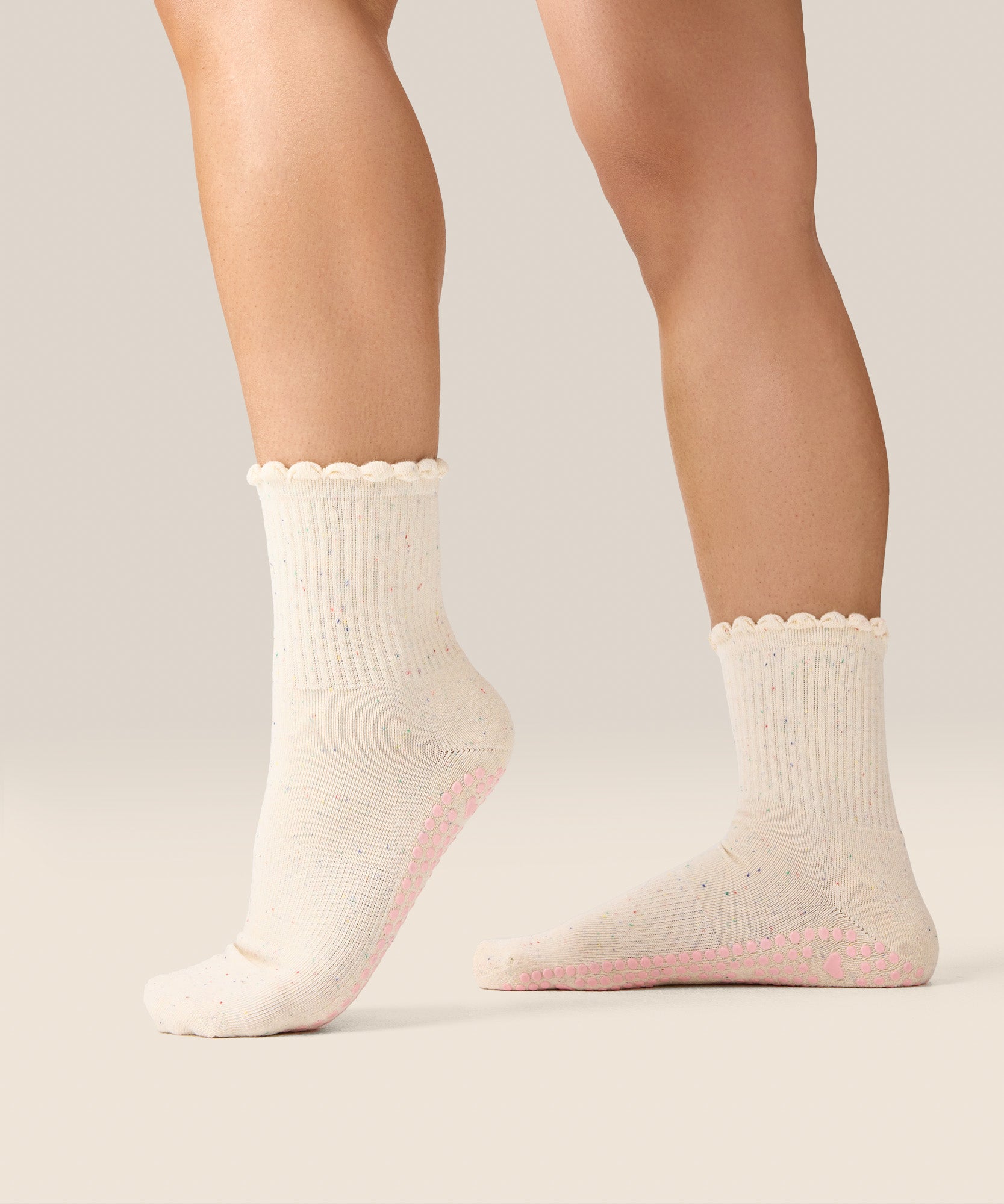 Crew Non Slip Grip Socks - Love Confetti