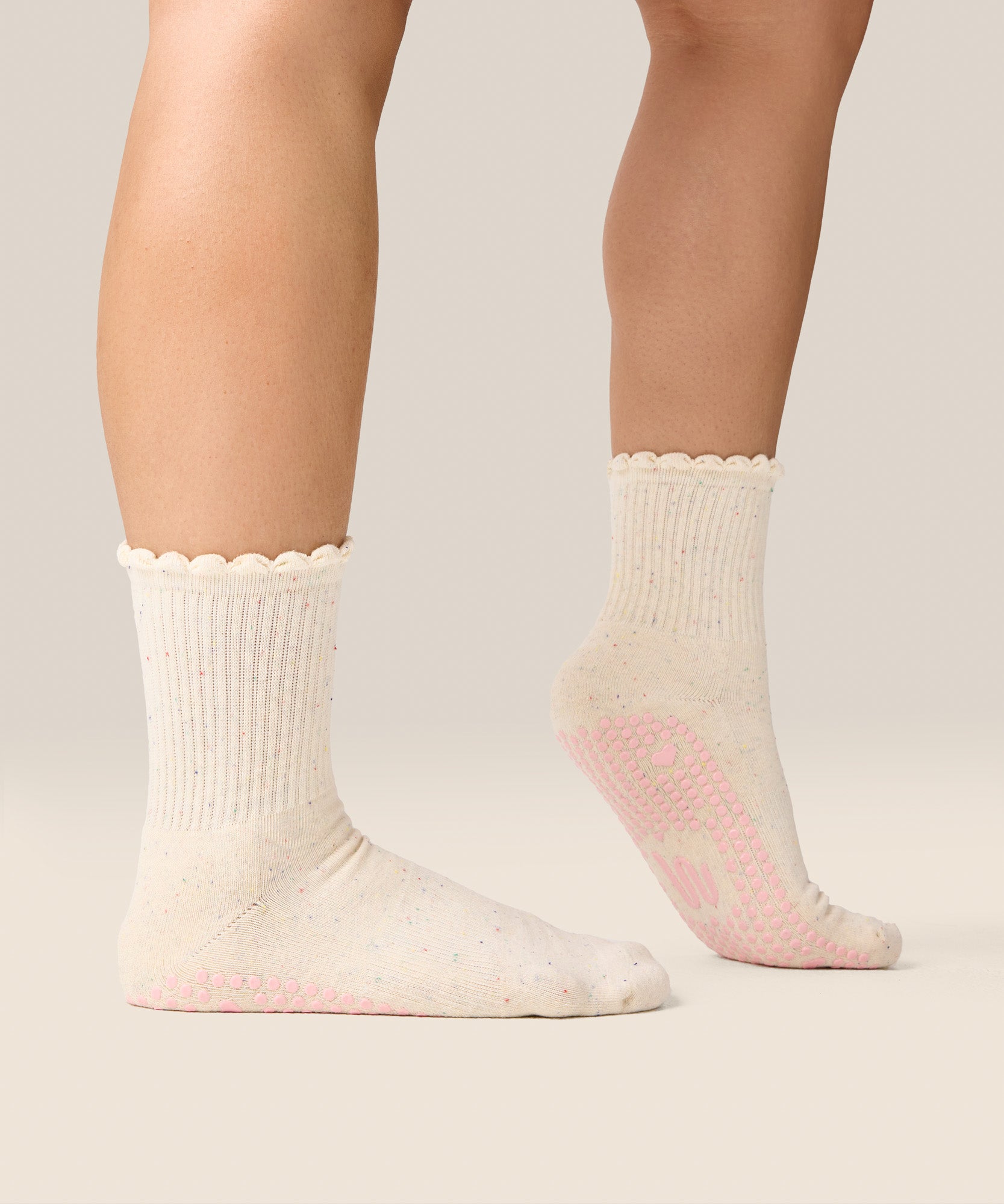 Crew Non Slip Grip Socks - Love Confetti