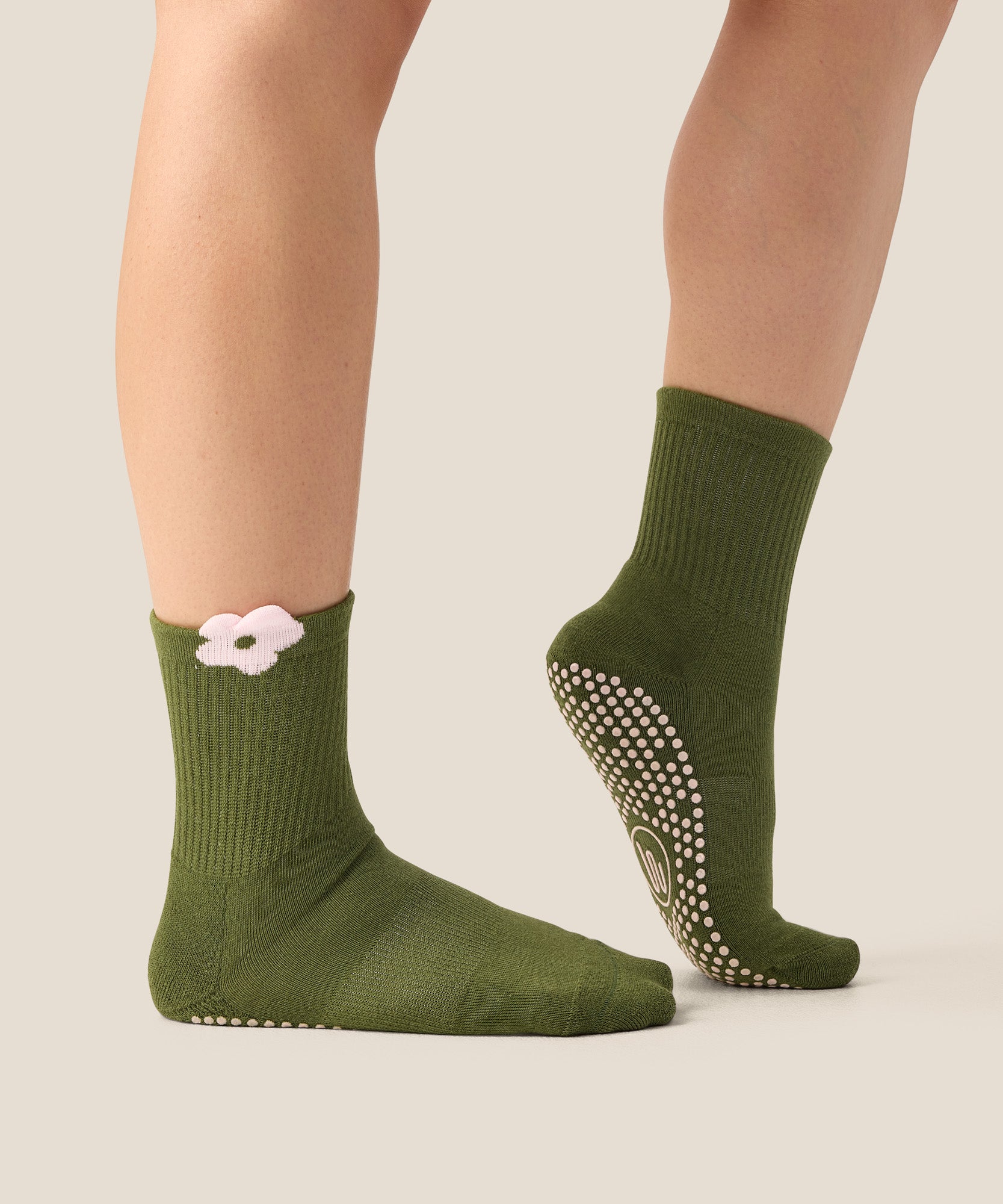 Crew Grip Socks - Flower Patch Pine