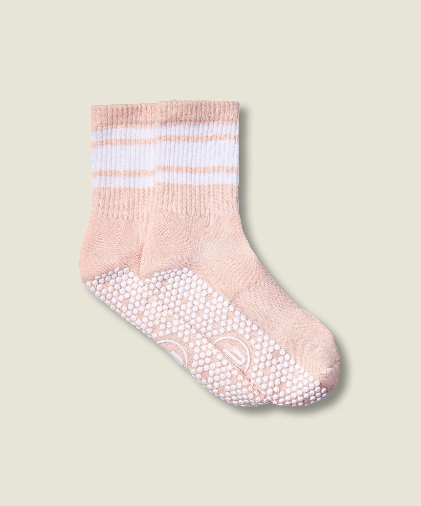 Crew Non Slip Grip Socks - Pink Stripe
