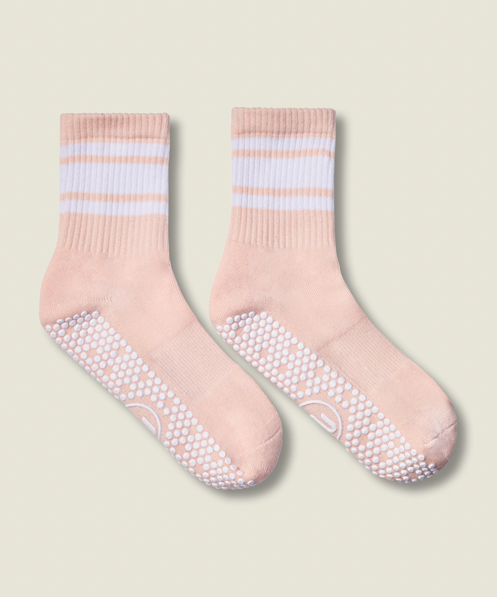 Crew Non Slip Grip Socks - Pink Stripe