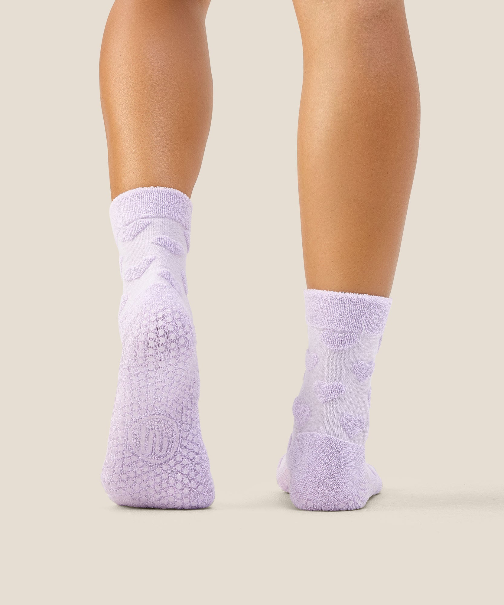 Crew Grip Socks - Terry Heart Lilac