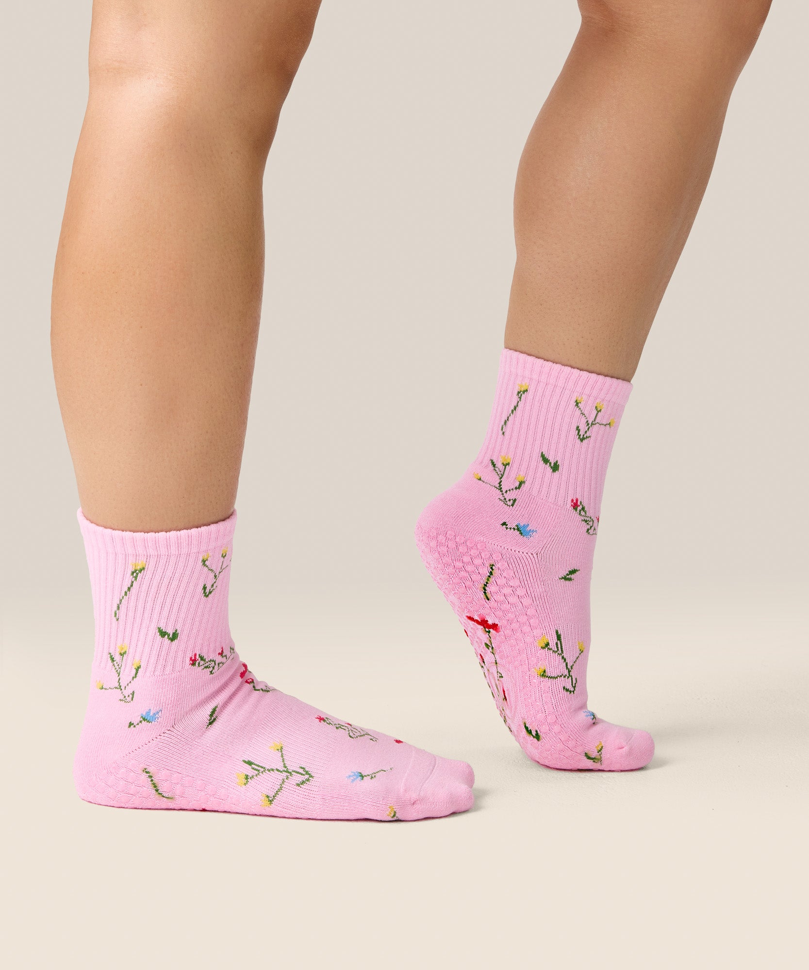 Crew Grip Socks - Wildflower Pink