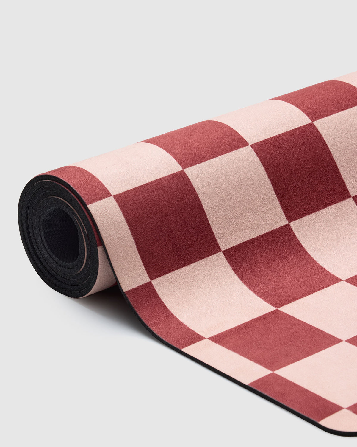 Microfibre Yoga Mat - Check Cabernet