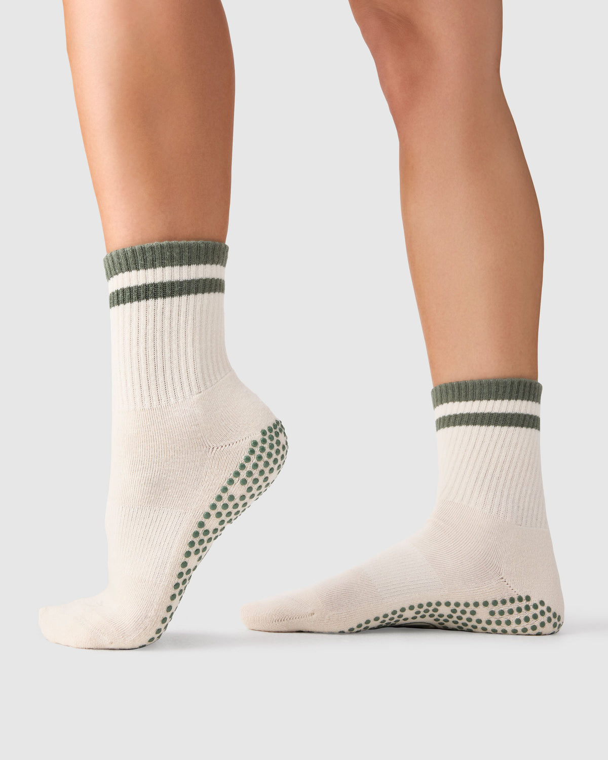 Crew Grip Sock - Retro Stripe Oat & Khaki