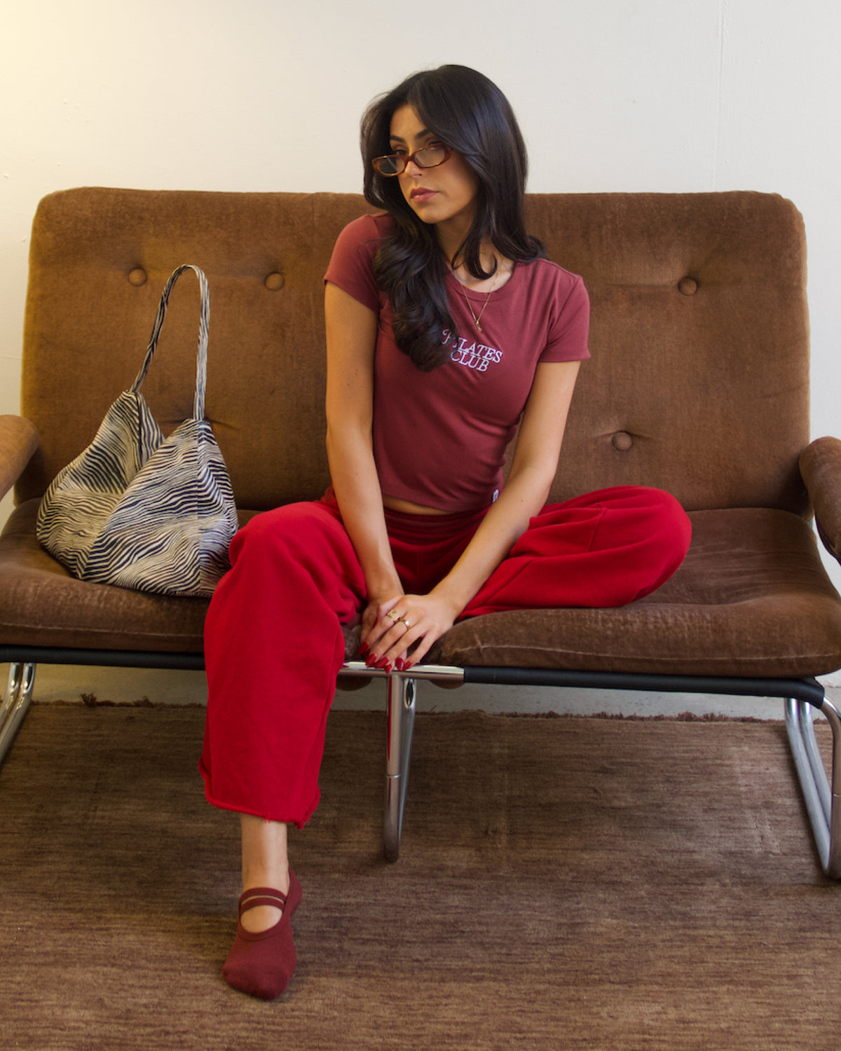 Pilates Club Baby Tee - Cabernet