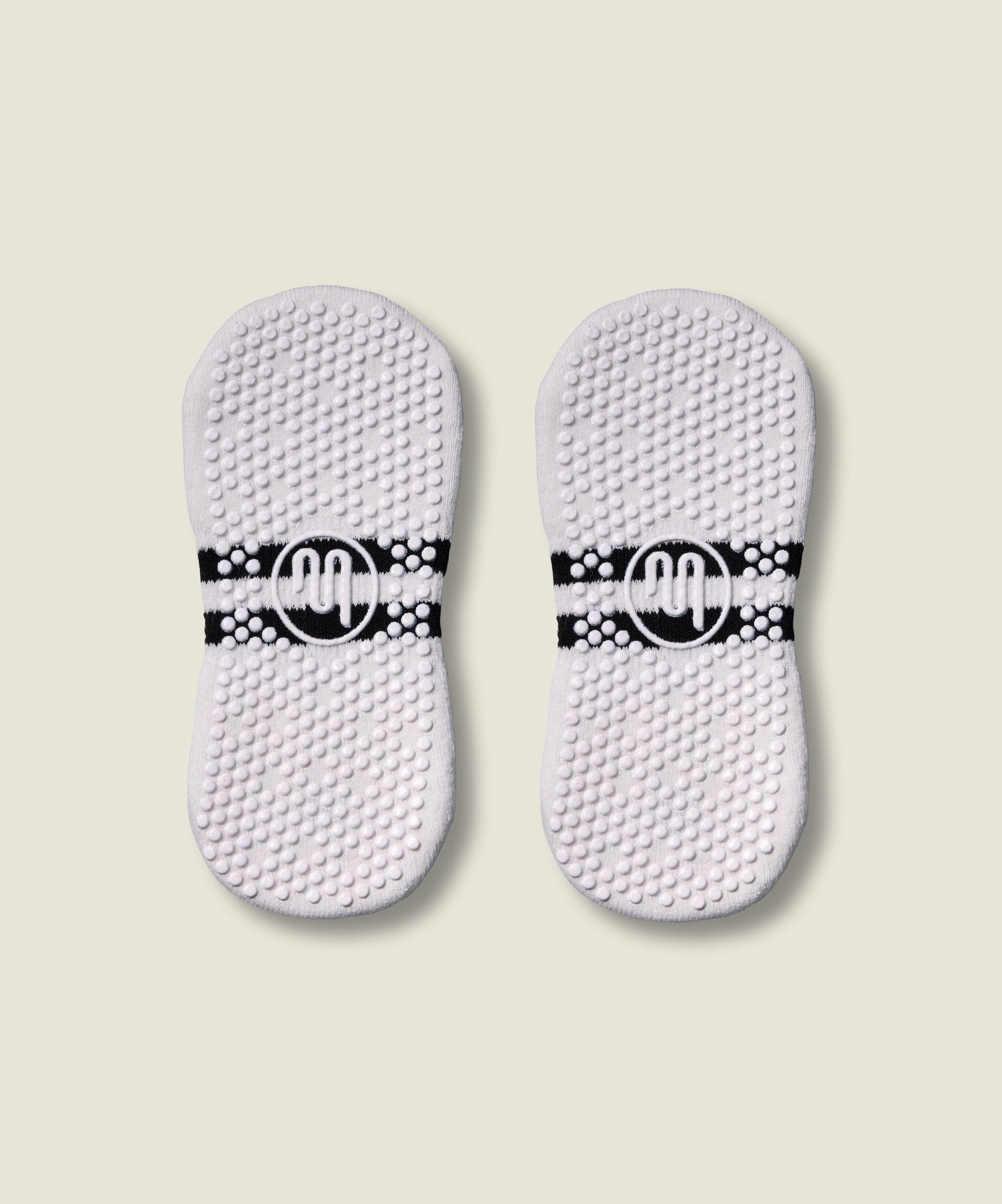 Classic Low Rise Grip Socks - Ivory Stripe