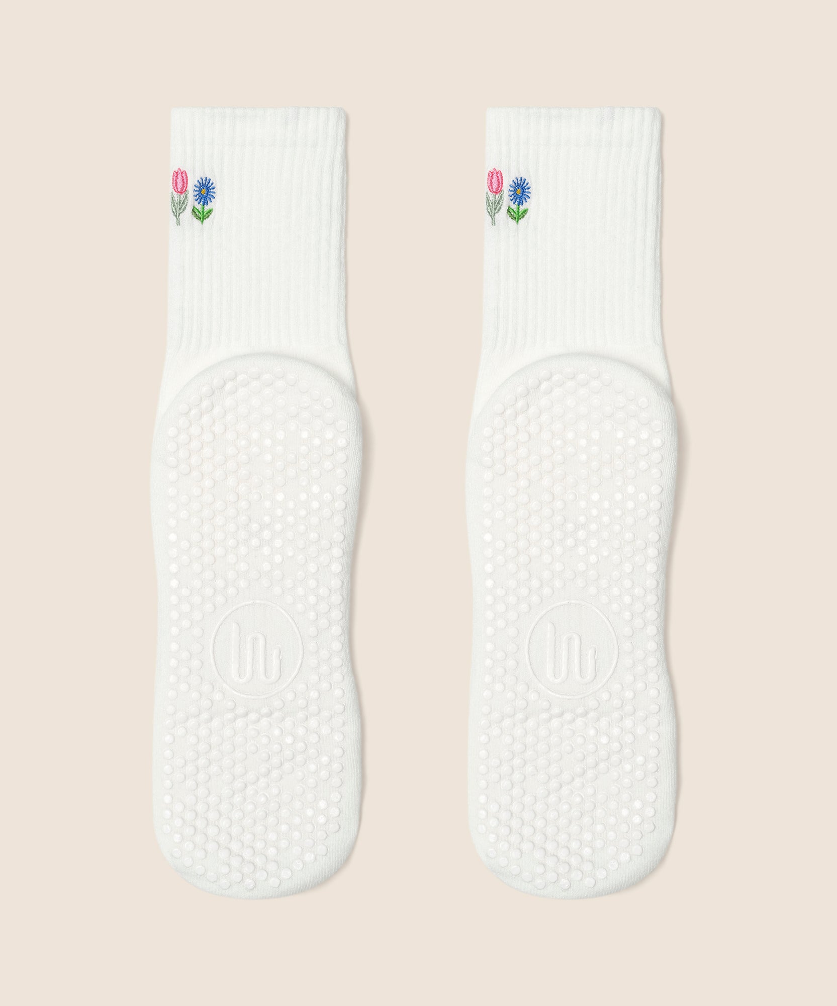 Crew Non Slip Grip Socks - Meadow Bloom