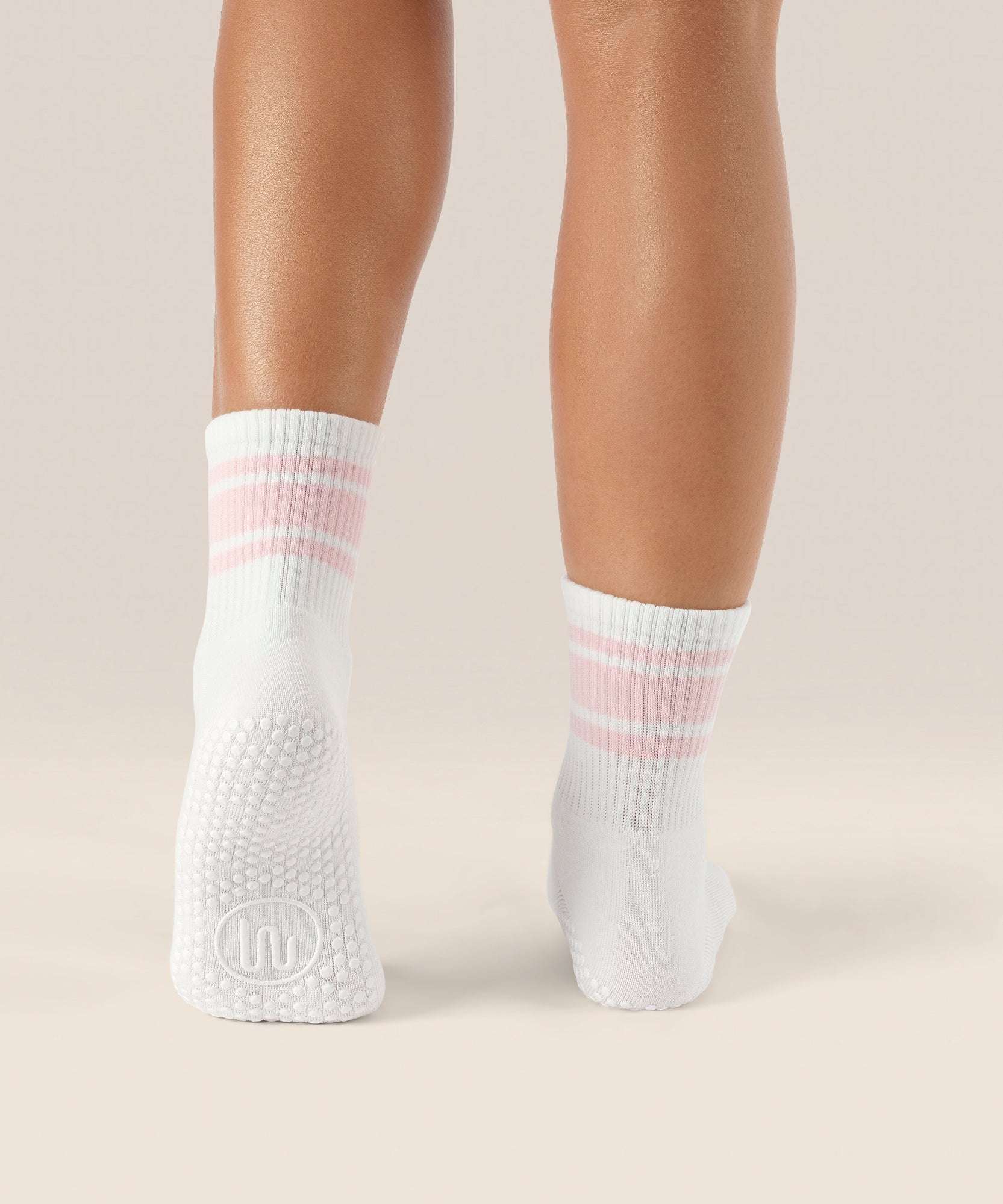 Crew Non Slip Grip Socks - Pink Stripes