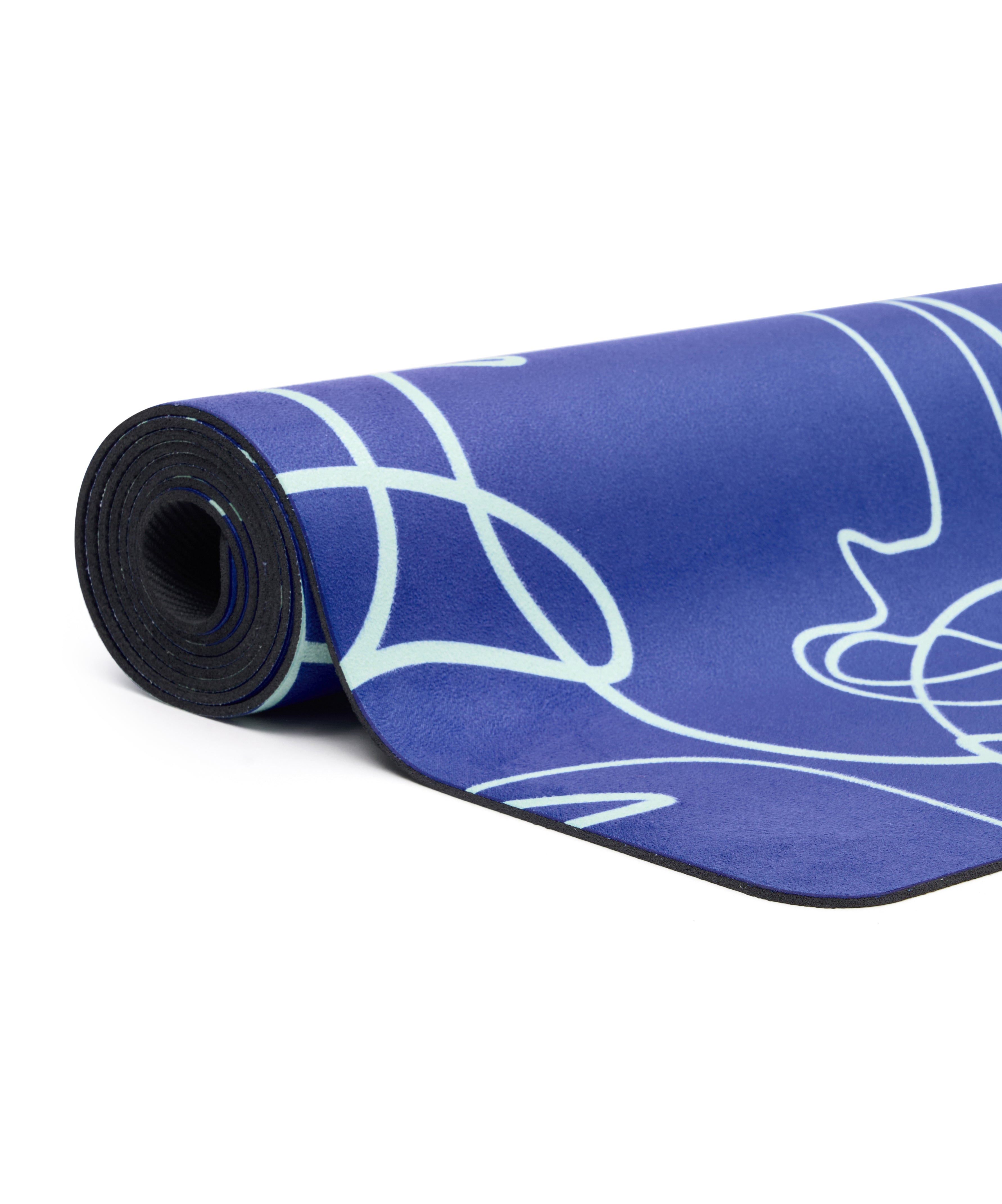 Luxe Recycled Yoga Mat - Azure Abstract.