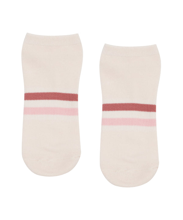 Classic Low Rise Grip Socks - Blush Stripes