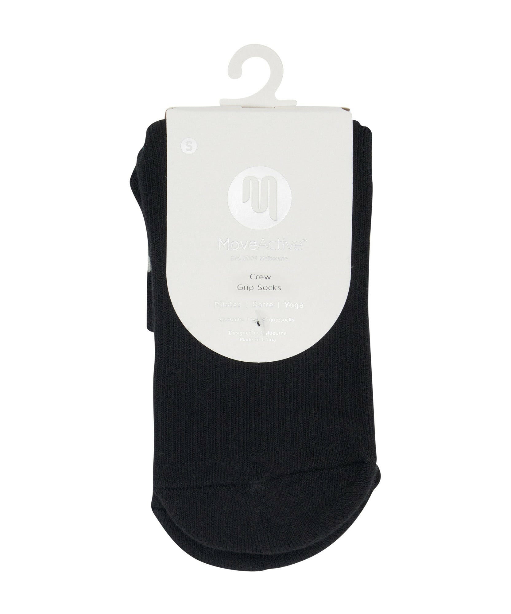 MoveActive black socks with excellent traction for all fitness activities