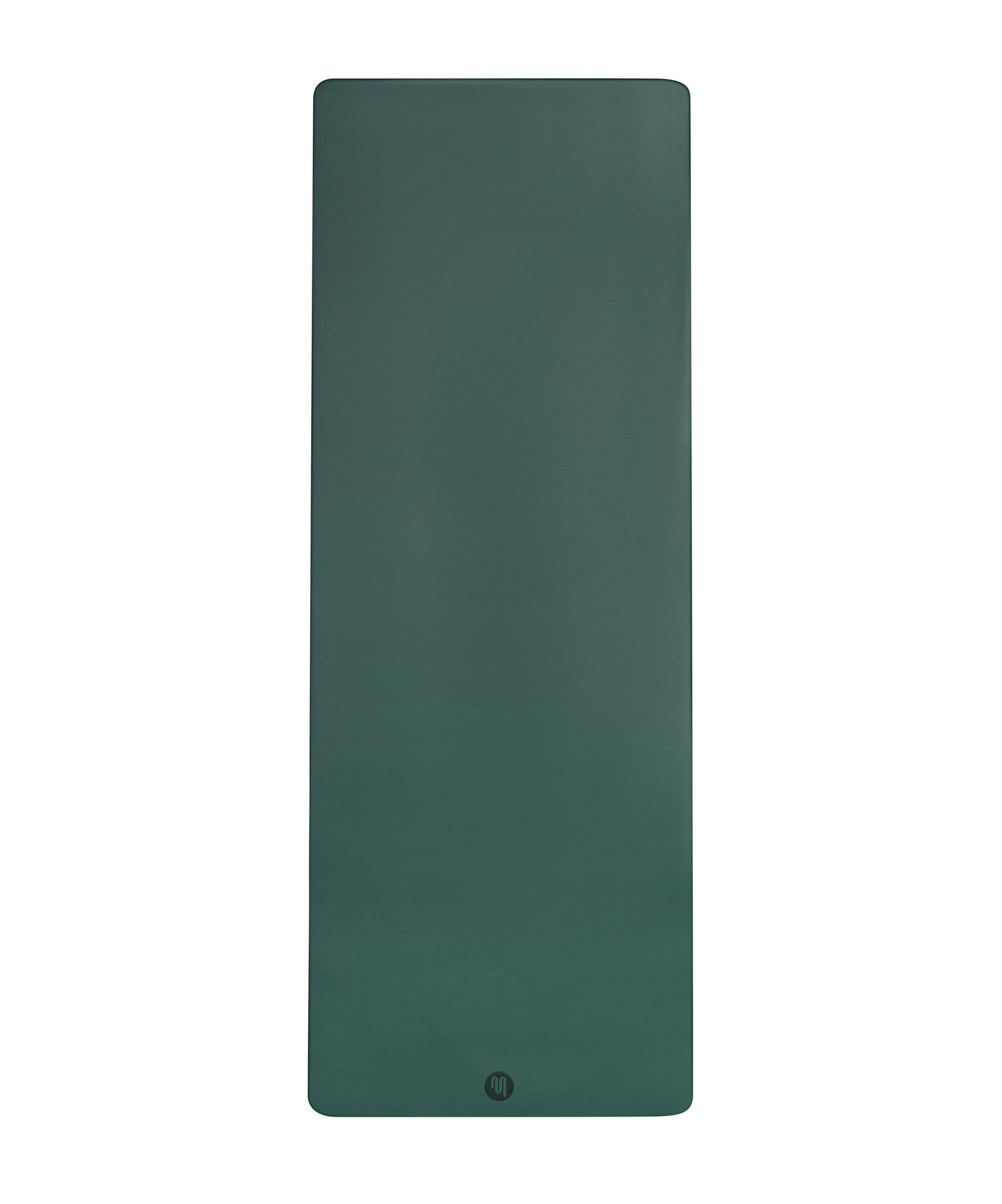 Vegan leather yoga mat in forest green with natural texture and grip