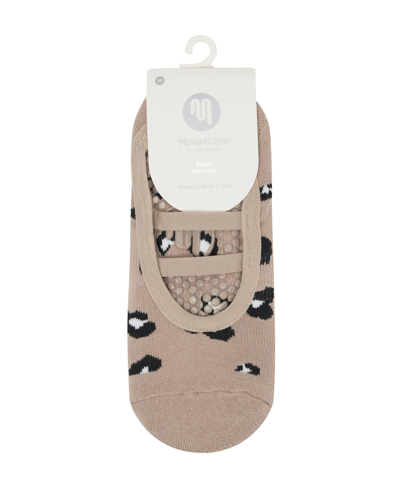 Ballet Non Slip Grip Socks in Cheetah Nude, a must-have for dancers