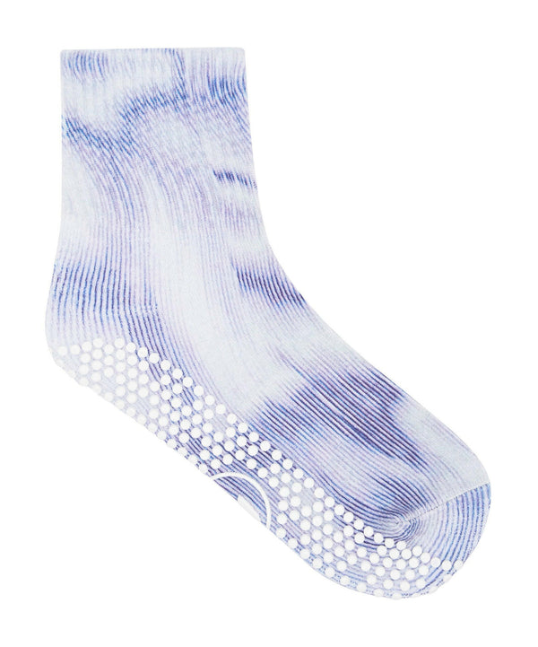 Low Crew Non Slip Grip Socks - Indigo Dreams
