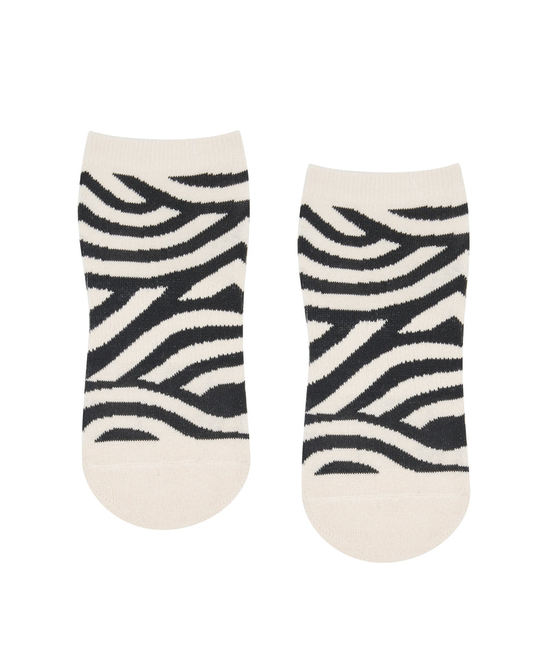 Classic Low Rise Grip Socks in Monochrome Swirl design for women