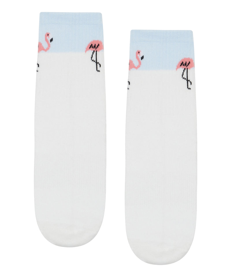 Crew Non Slip Grip Socks with Deco Flamingo Design for added style and safety