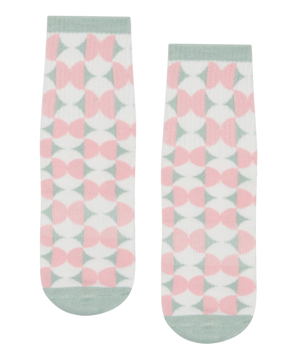 Crew Non Slip Grip Socks with Deco Tiles design for extra traction