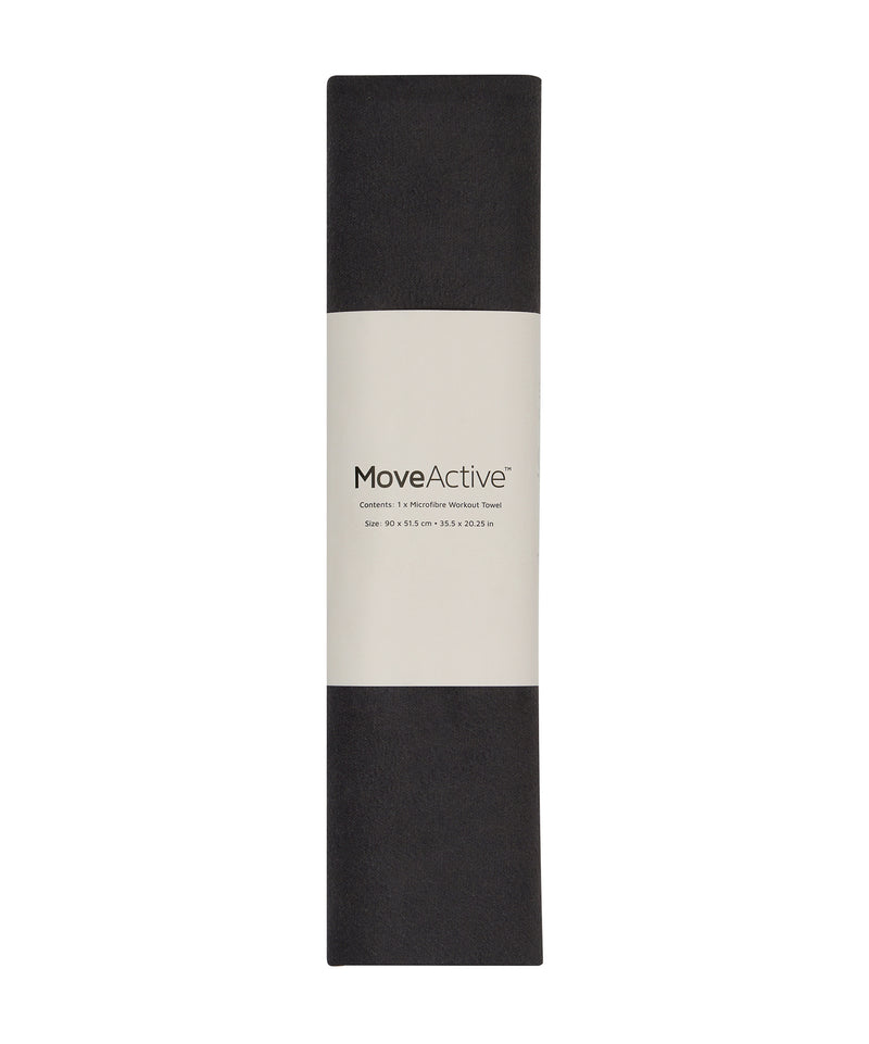 Soft and absorbent workout towel in classic black color for gym or home use