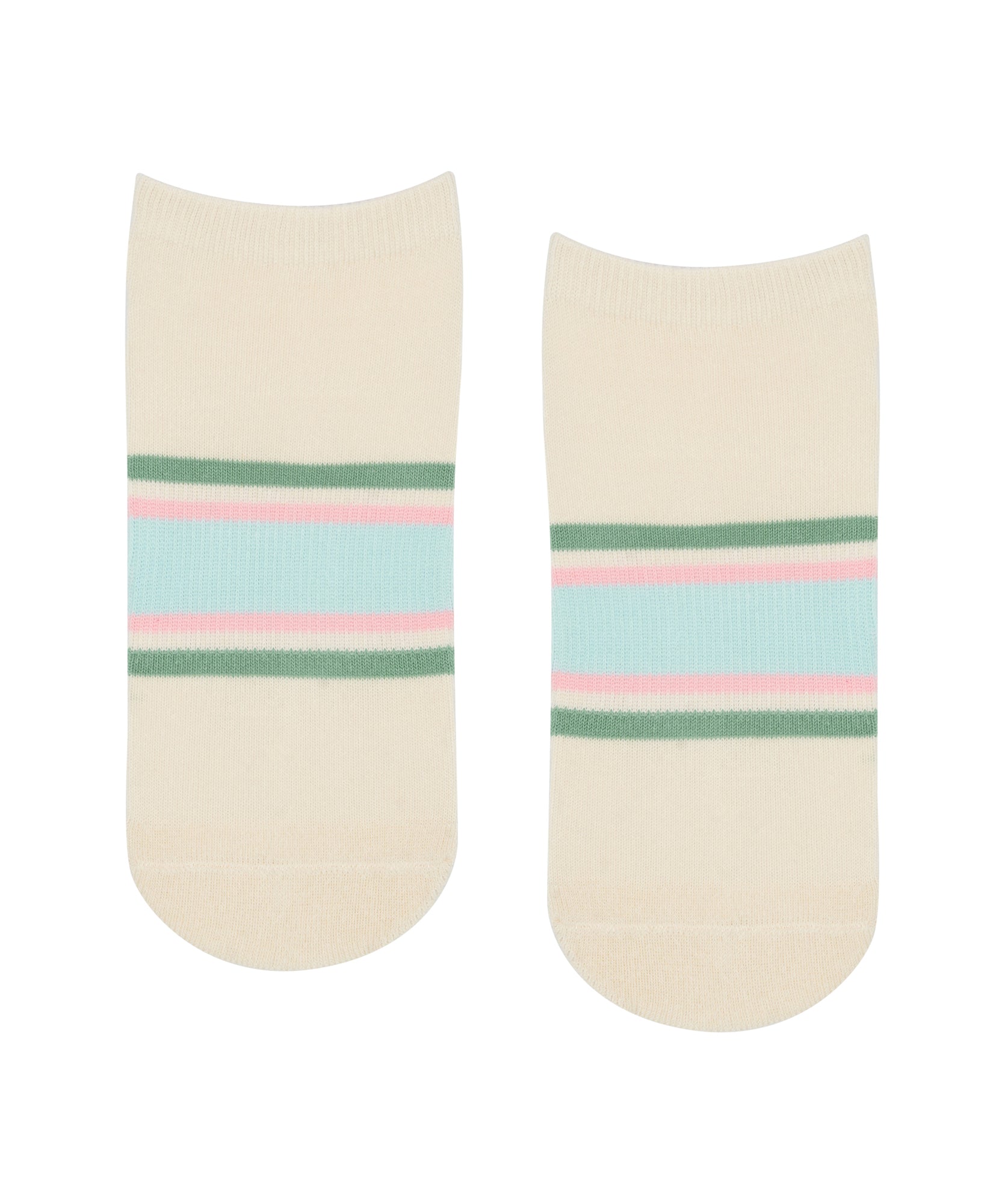 Classic Low Rise Grip Socks with Fleur Stripes for women