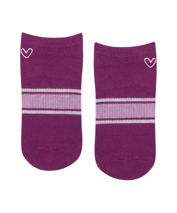 Classic Low Rise Grip Socks in Dahlia Stripes, comfortable and stylish activewear