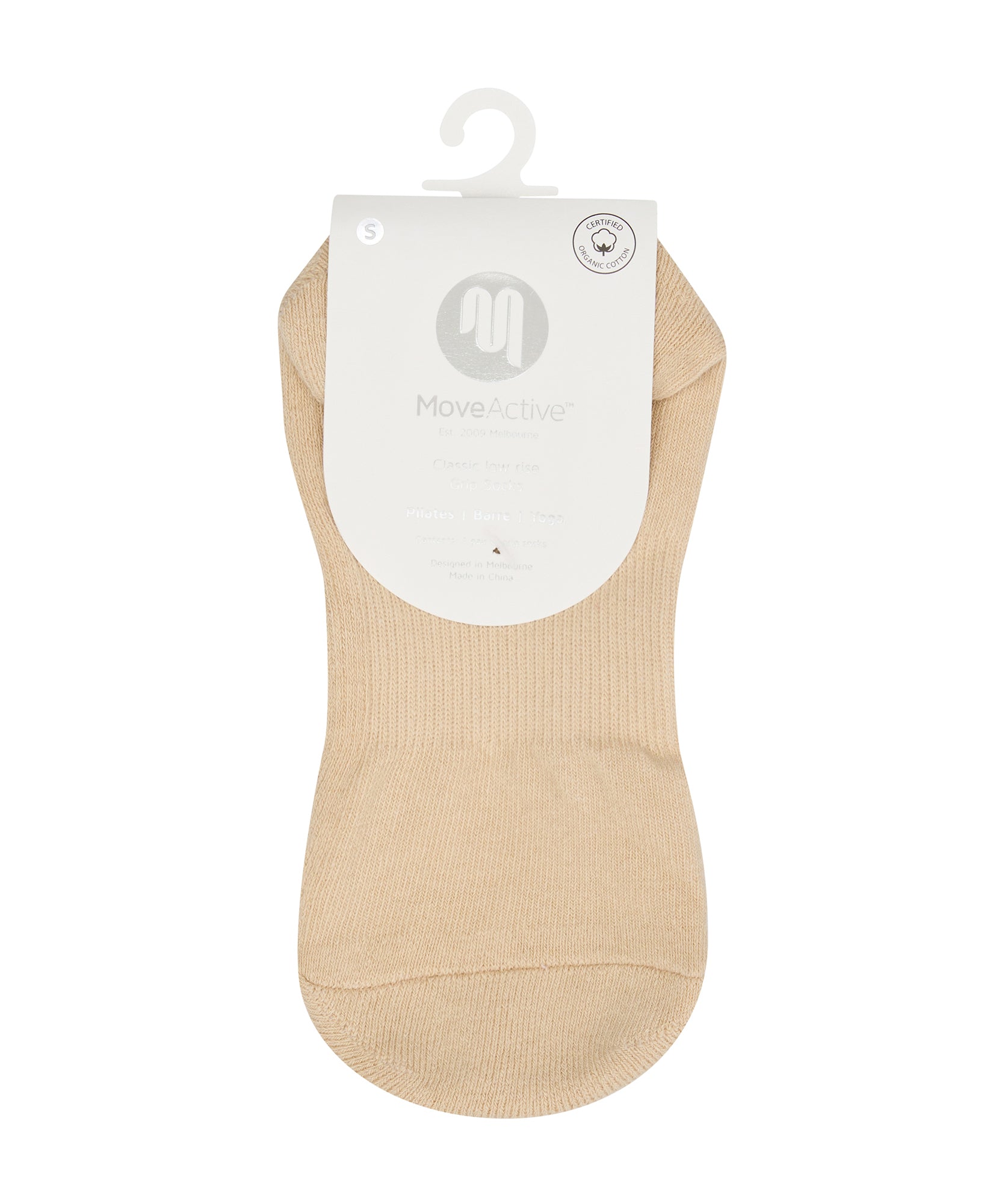 Classic Low Rise Grip Socks - Almond.