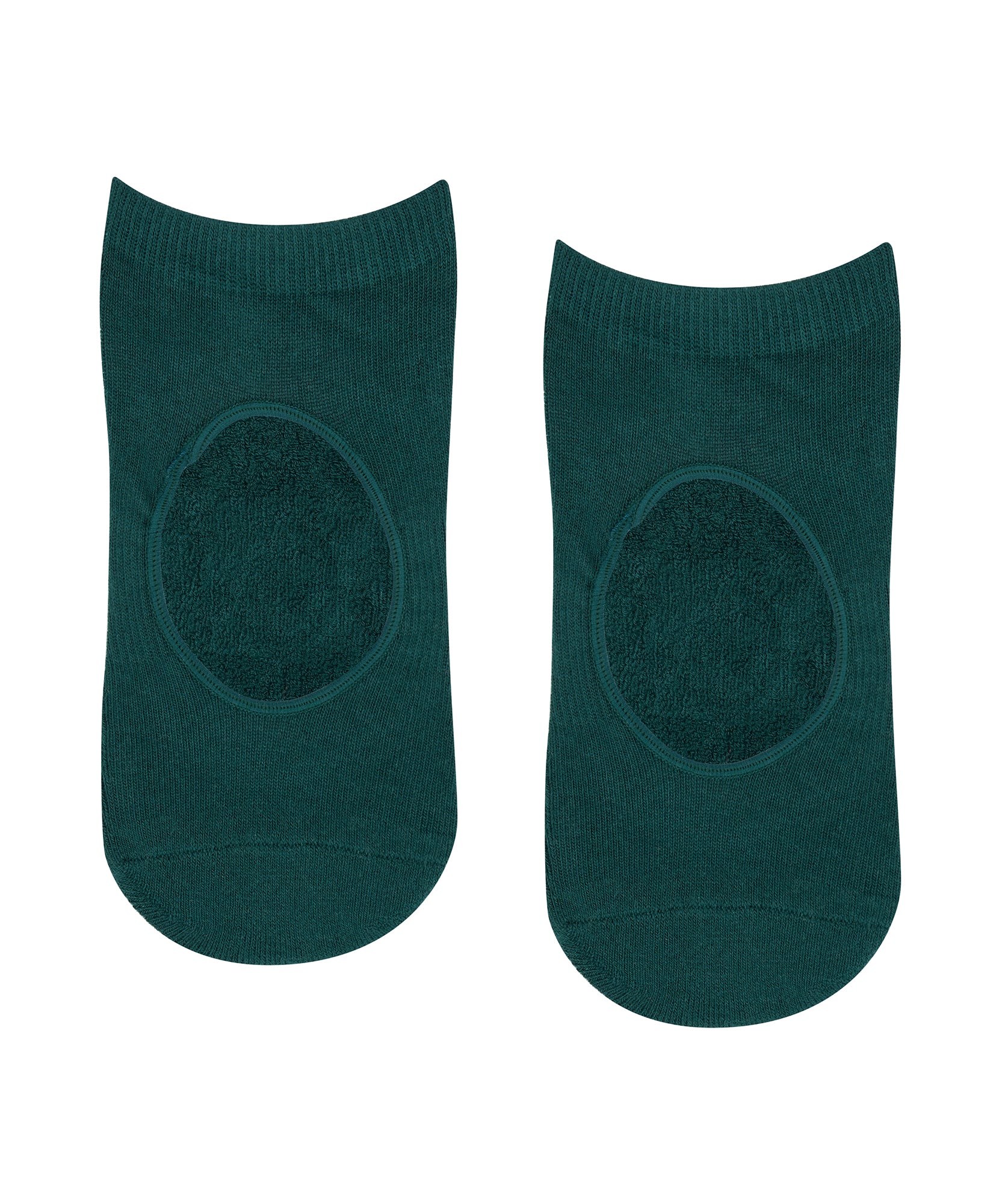 Slide On Non Slip Grip Socks - Forest Green.